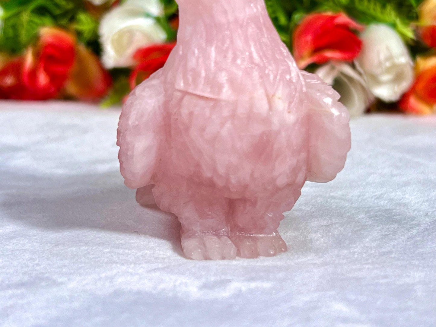 Beautiful Rose Quartz Stone Carving Pigeon Bird - Healing Crystal - Home Decoration - Reiki Healing - Gift for All 101 Gram