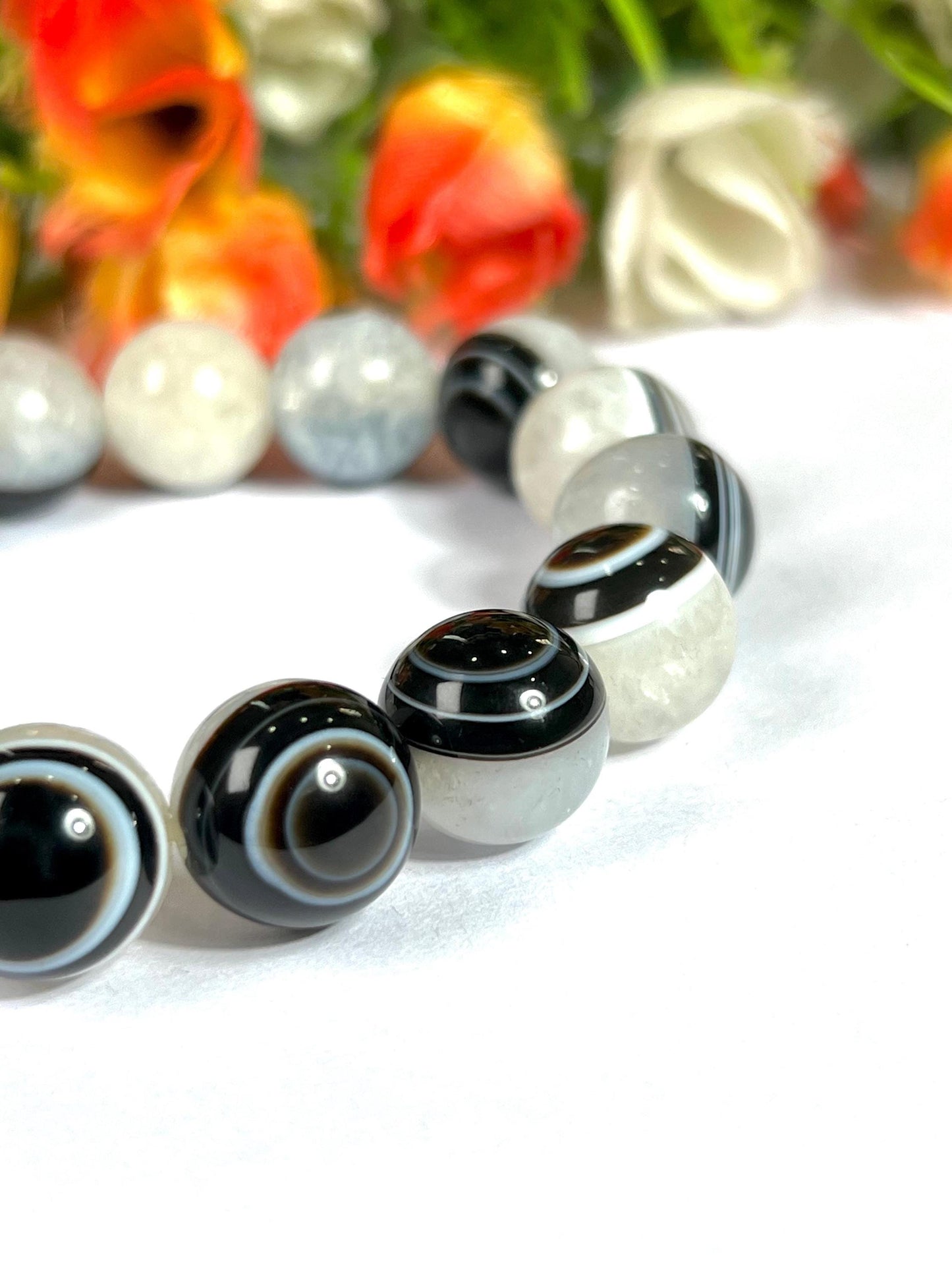 14 MM Gobi Agate Stone Eye Bracelet l Stretchable Bracelet l Unisex Bracelet