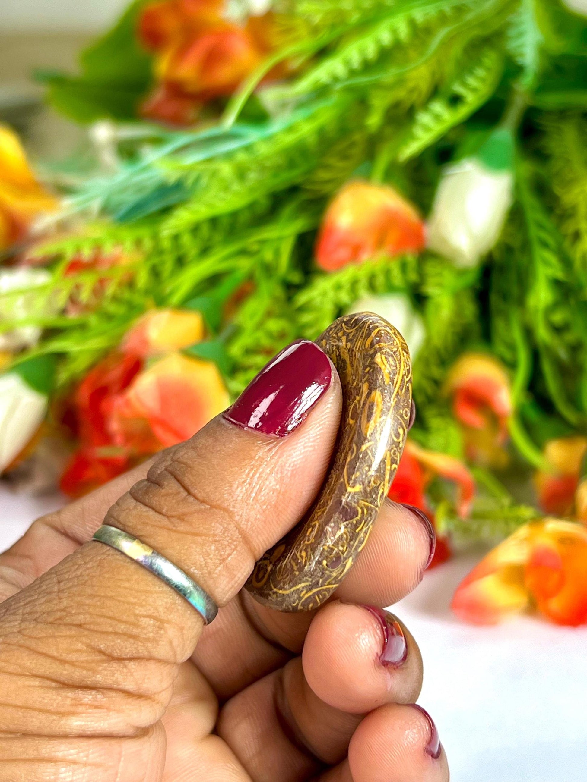 Calligraphy Jasper / Mariyam Jasper Stone Worry Stone – Pocket Stone – Healing Crystal - 4cmx3cm Thumb Stone One (1) Piece