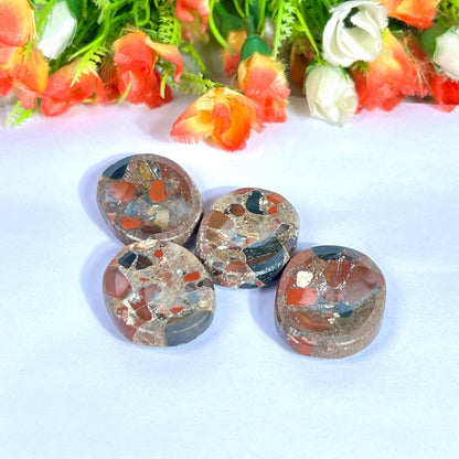 Conglomerate Jasper Stone Worry Stone – Crystal Worry Stone – Pocket Stone – Healing Crystal - 4cmx3cm Thumb Stone One (1) Piece