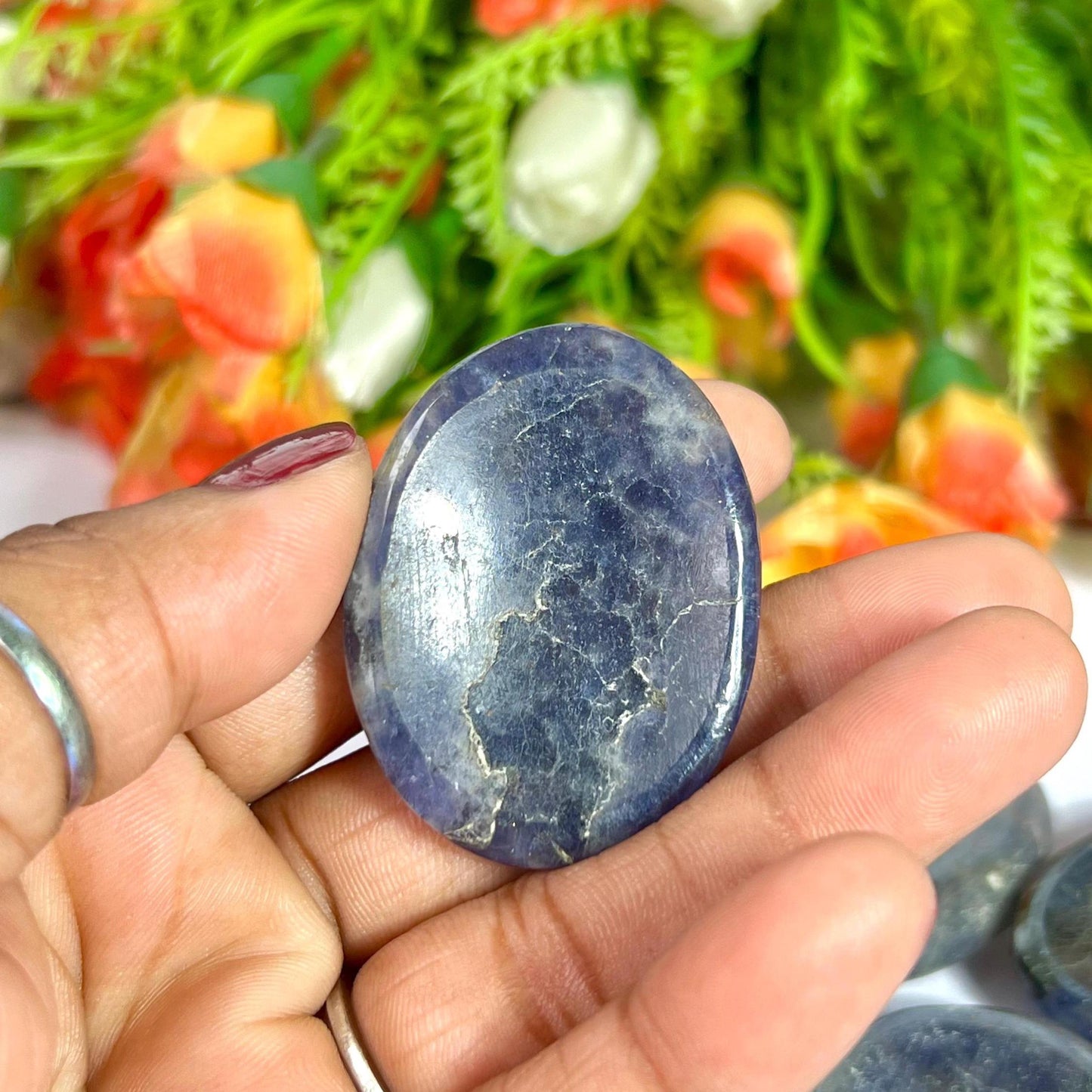 Iolite Stone Worry Stone – Crystal Worry Stone – Pocket Stone – Healing Crystal - 4cmx3cm Thumb Stone One (1) Piece