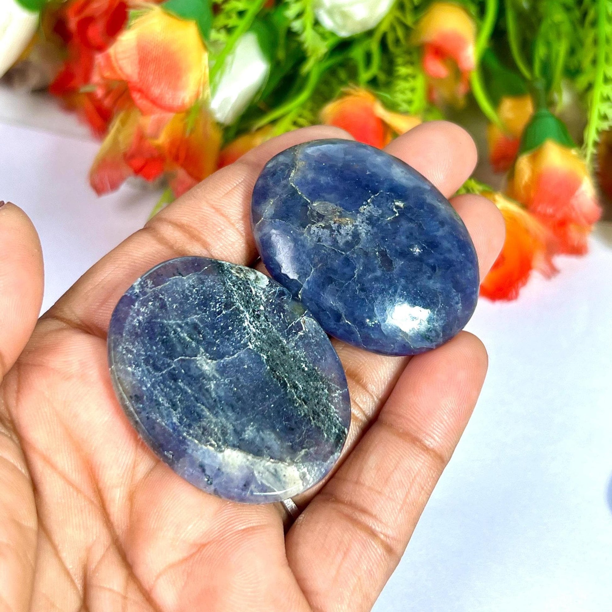 Iolite Stone Worry Stone – Crystal Worry Stone – Pocket Stone – Healing Crystal - 4cmx3cm Thumb Stone One (1) Piece