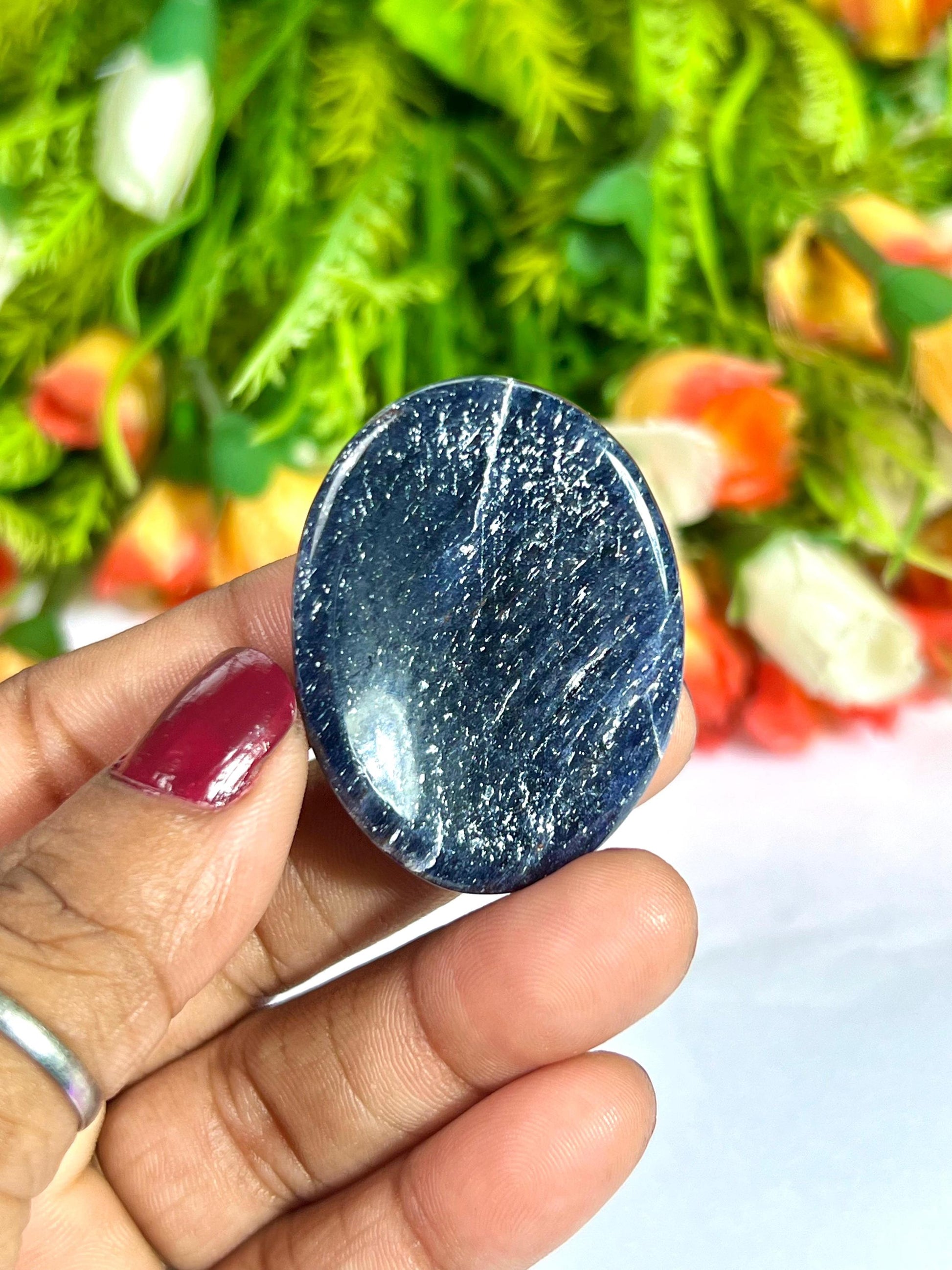 Blue Aventurine Stone Worry Stone – Crystal Worry Stone – Pocket Stone – Healing Crystal - 4cmx3cm Thumb Stone One (1) Piece