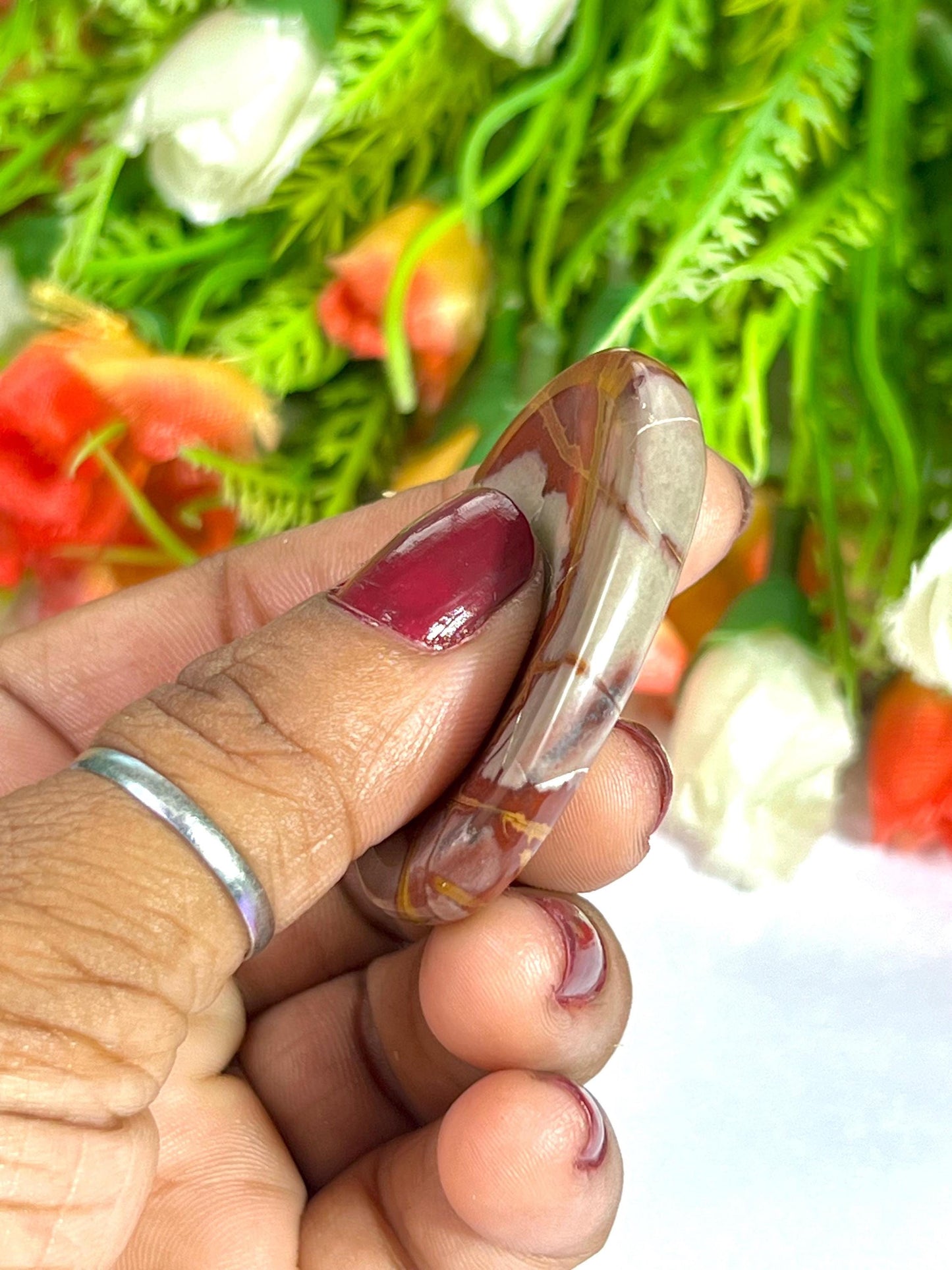 Noreena Jasper Stone Worry Stone – Crystal Worry Stone – Pocket Stone – Healing Crystal - 4cmx3cm Thumb Stone One (1) Piece