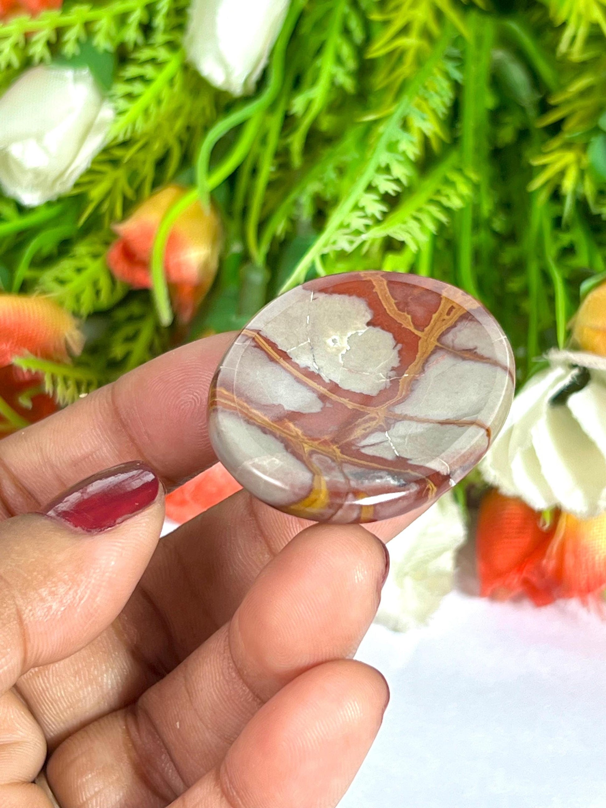 Noreena Jasper Stone Worry Stone – Crystal Worry Stone – Pocket Stone – Healing Crystal - 4cmx3cm Thumb Stone One (1) Piece