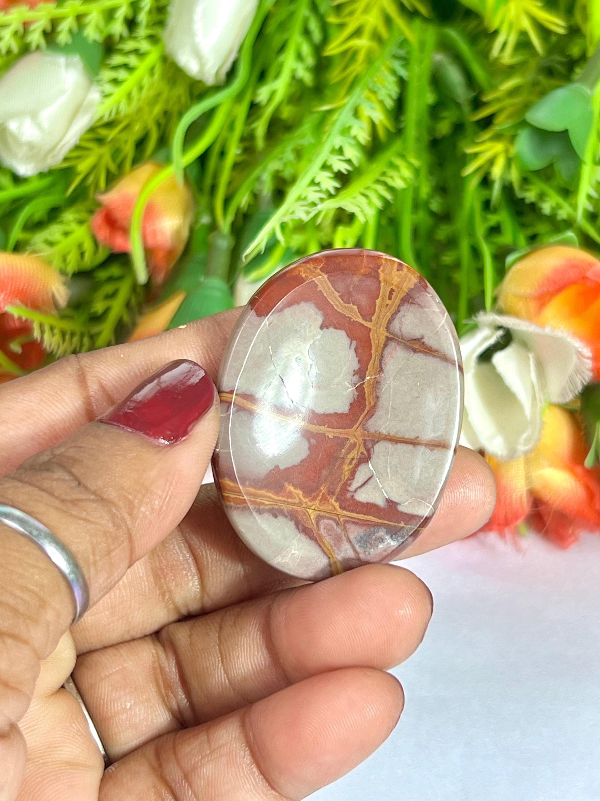 Noreena Jasper Stone Worry Stone – Crystal Worry Stone – Pocket Stone – Healing Crystal - 4cmx3cm Thumb Stone One (1) Piece