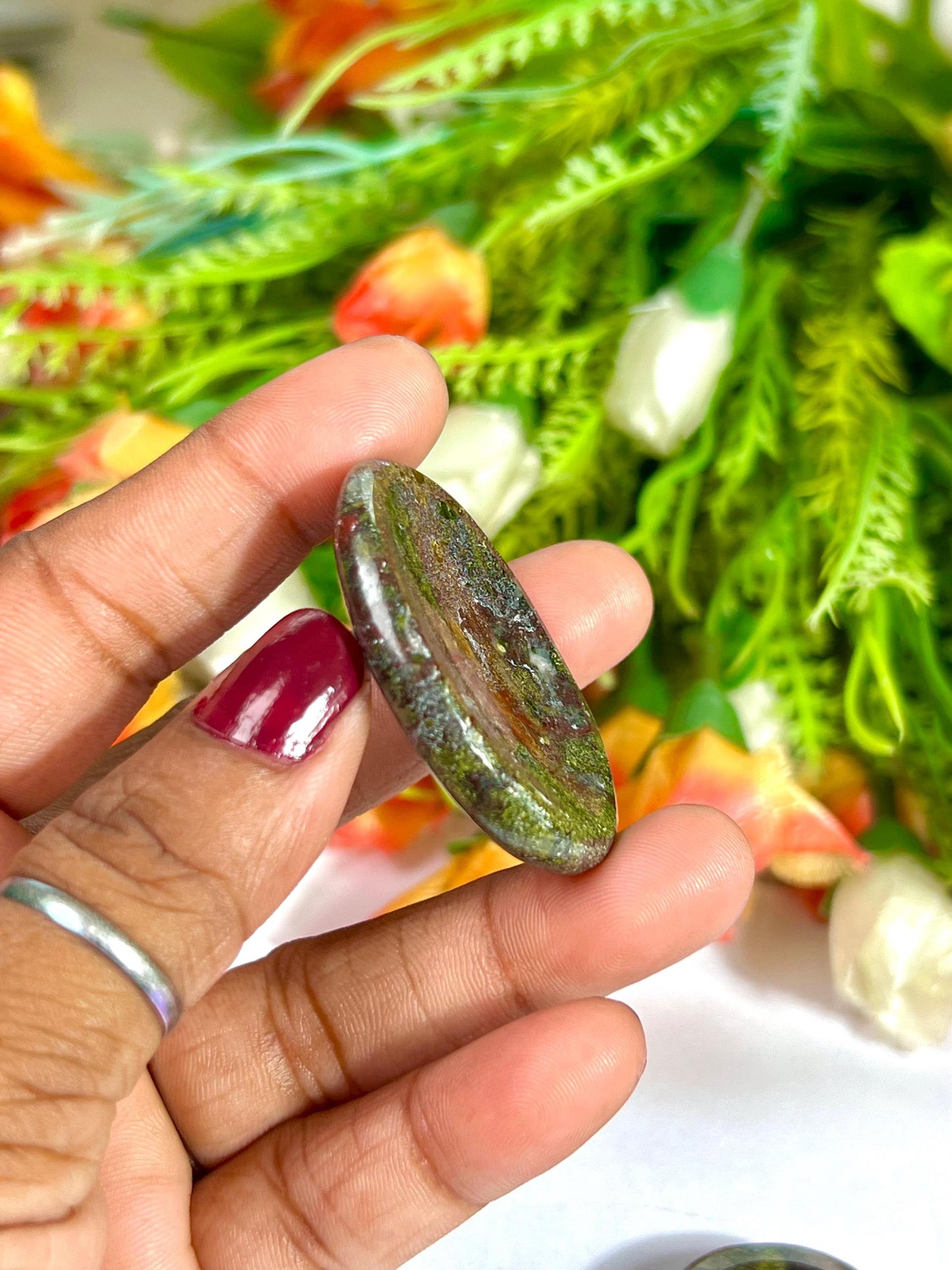 Dragon Blood Stone Worry Stone – Crystal Worry Stone – Pocket Stone – Healing Crystal - 4cmx3cm Thumb Stone One (1) Piece