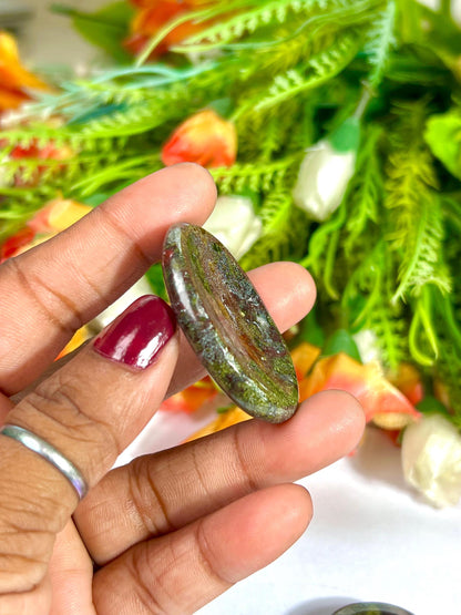 Dragon Blood Stone Worry Stone – Crystal Worry Stone – Pocket Stone – Healing Crystal - 4cmx3cm Thumb Stone One (1) Piece