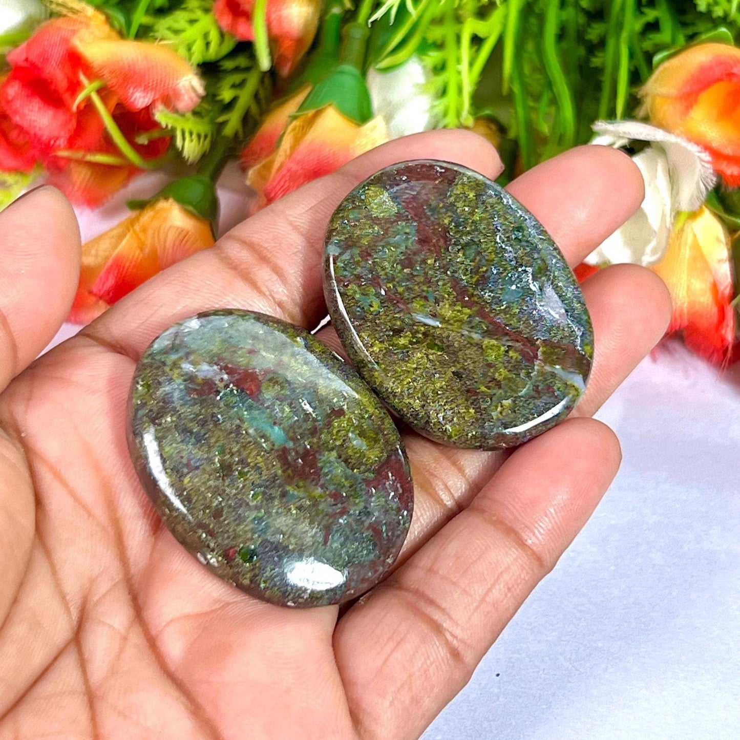 Dragon Blood Stone Worry Stone – Crystal Worry Stone – Pocket Stone – Healing Crystal - 4cmx3cm Thumb Stone One (1) Piece