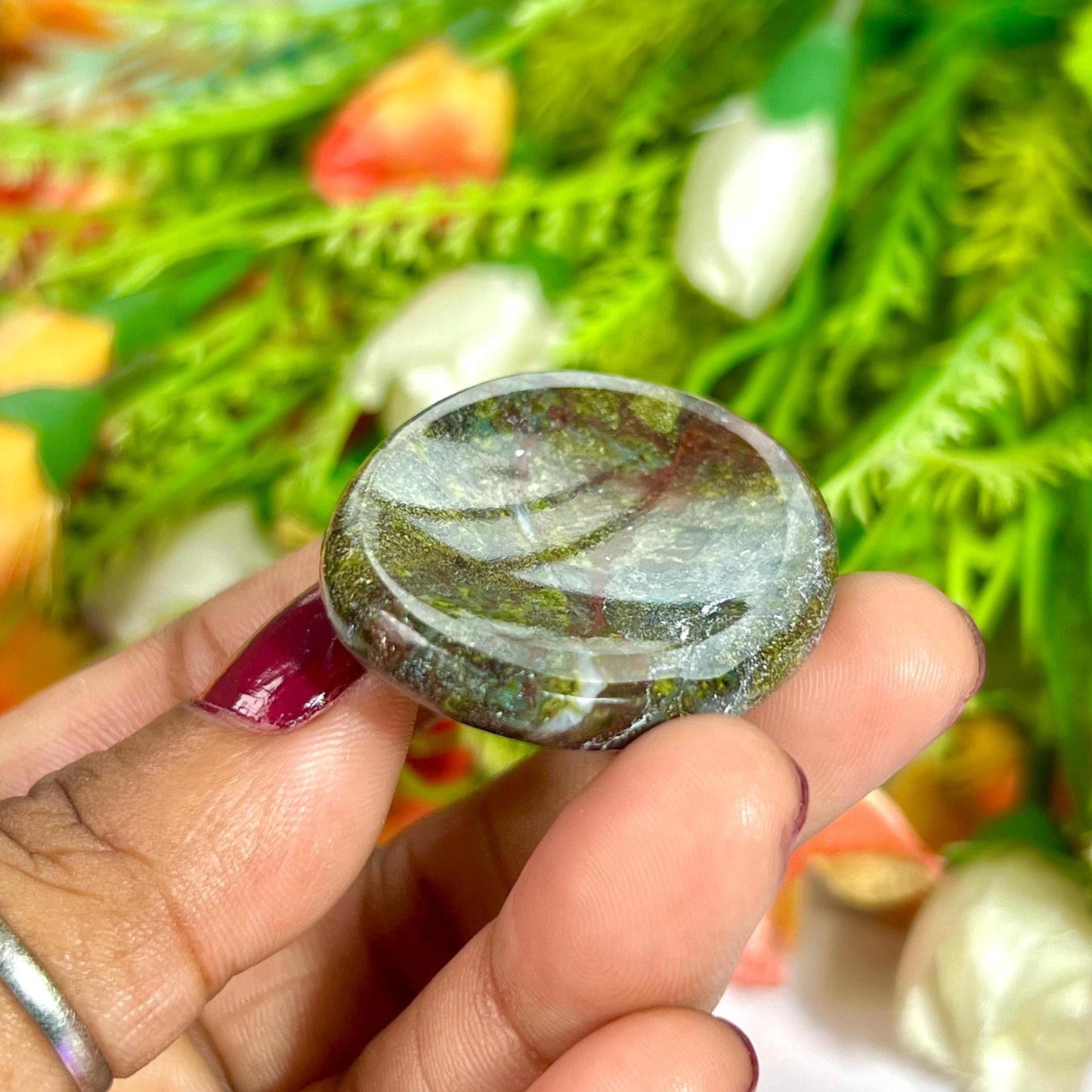 Dragon Blood Stone Worry Stone – Crystal Worry Stone – Pocket Stone – Healing Crystal - 4cmx3cm Thumb Stone One (1) Piece