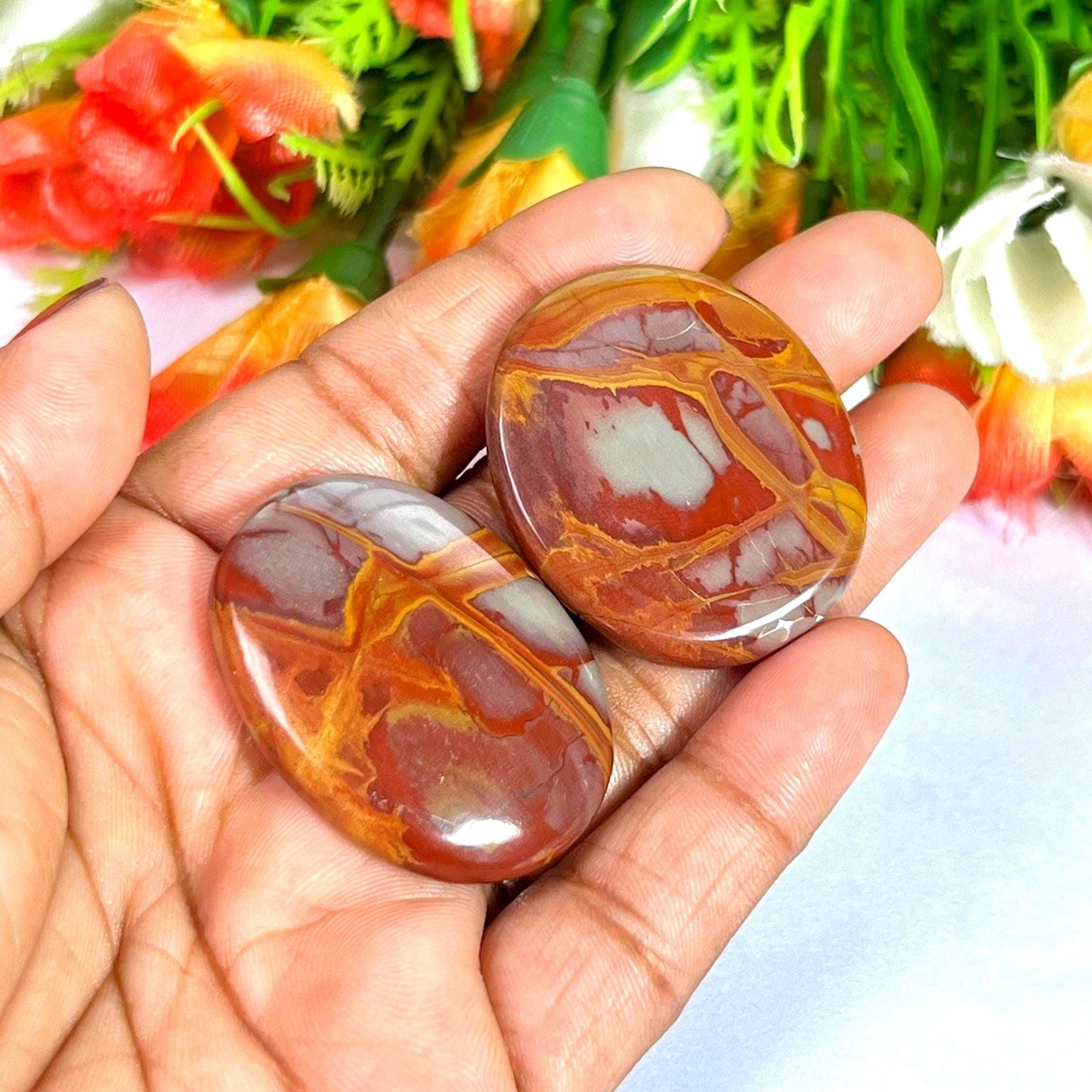 Noreena Jasper Stone Worry Stone – Crystal Worry Stone – Pocket Stone – Healing Crystal - 4cmx3cm Thumb Stone One (1) Piece