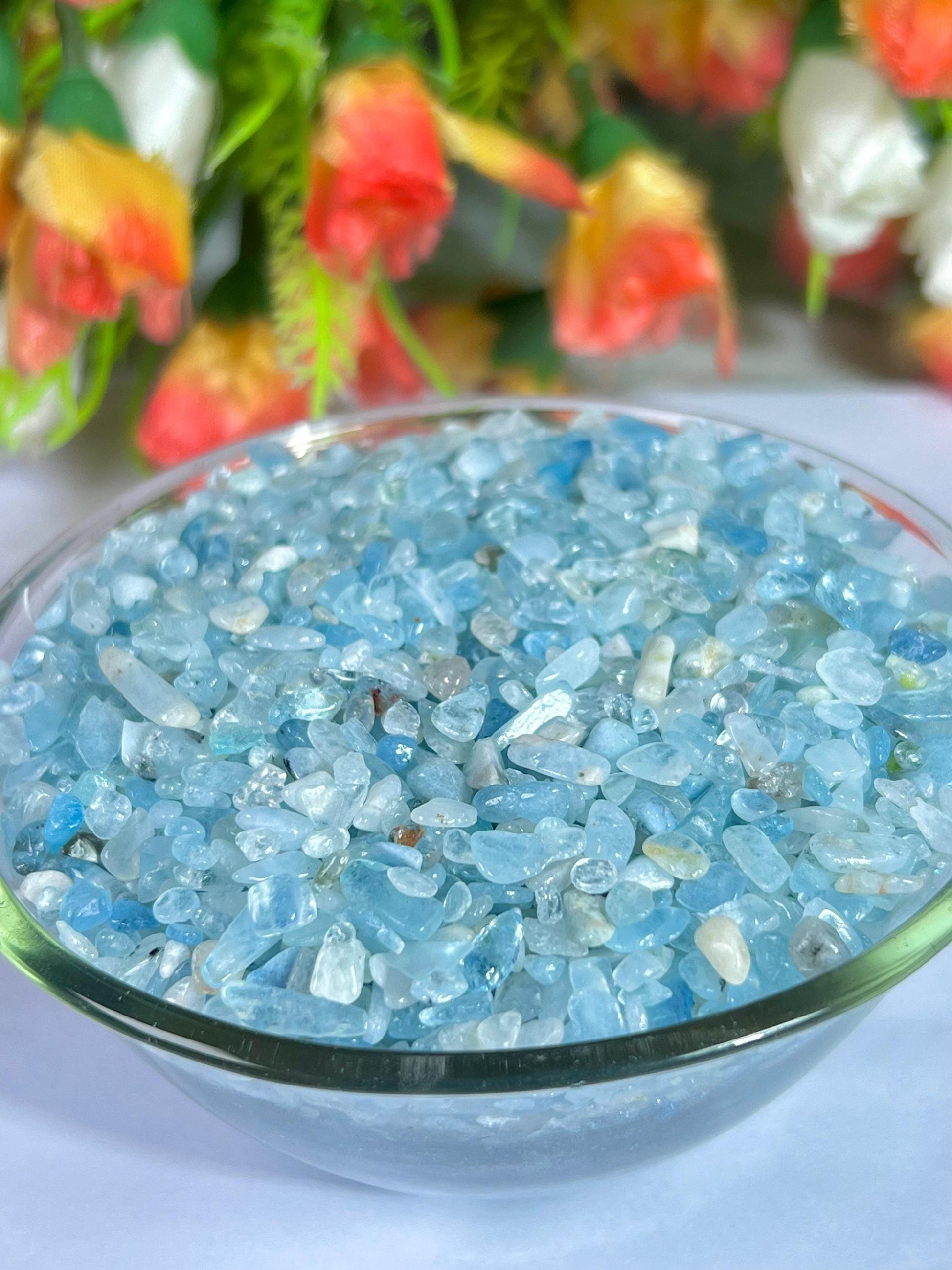 Aquamarine Stone Chips Stone - Spiritual Stone -Healing Crystals in pack Quality AAAAA +++++