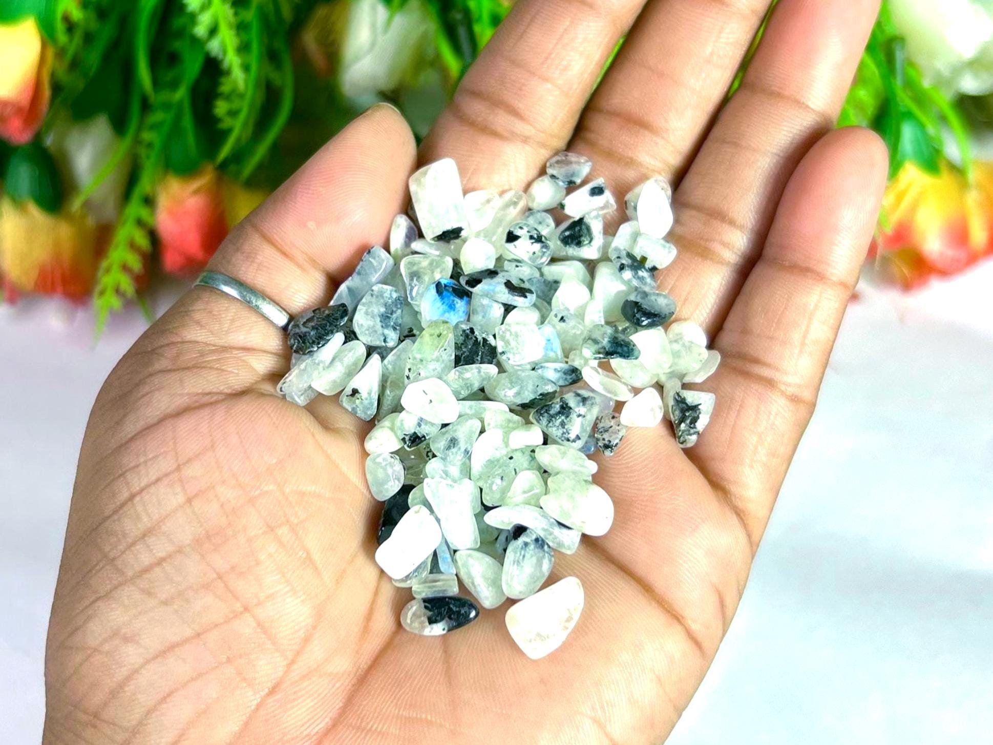 Rainbow Moonstone Chips Stone - Spiritual Stone -Healing Crystals in pack Quality AAAAA +++++