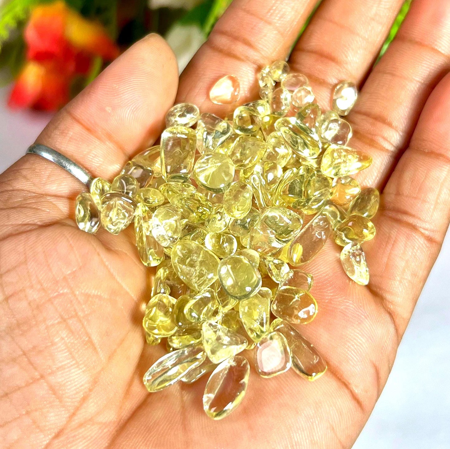 Lemon Quartz Stone Chips Stone - Spiritual Stone -Healing Crystals in pack Quality AAAAA +++++