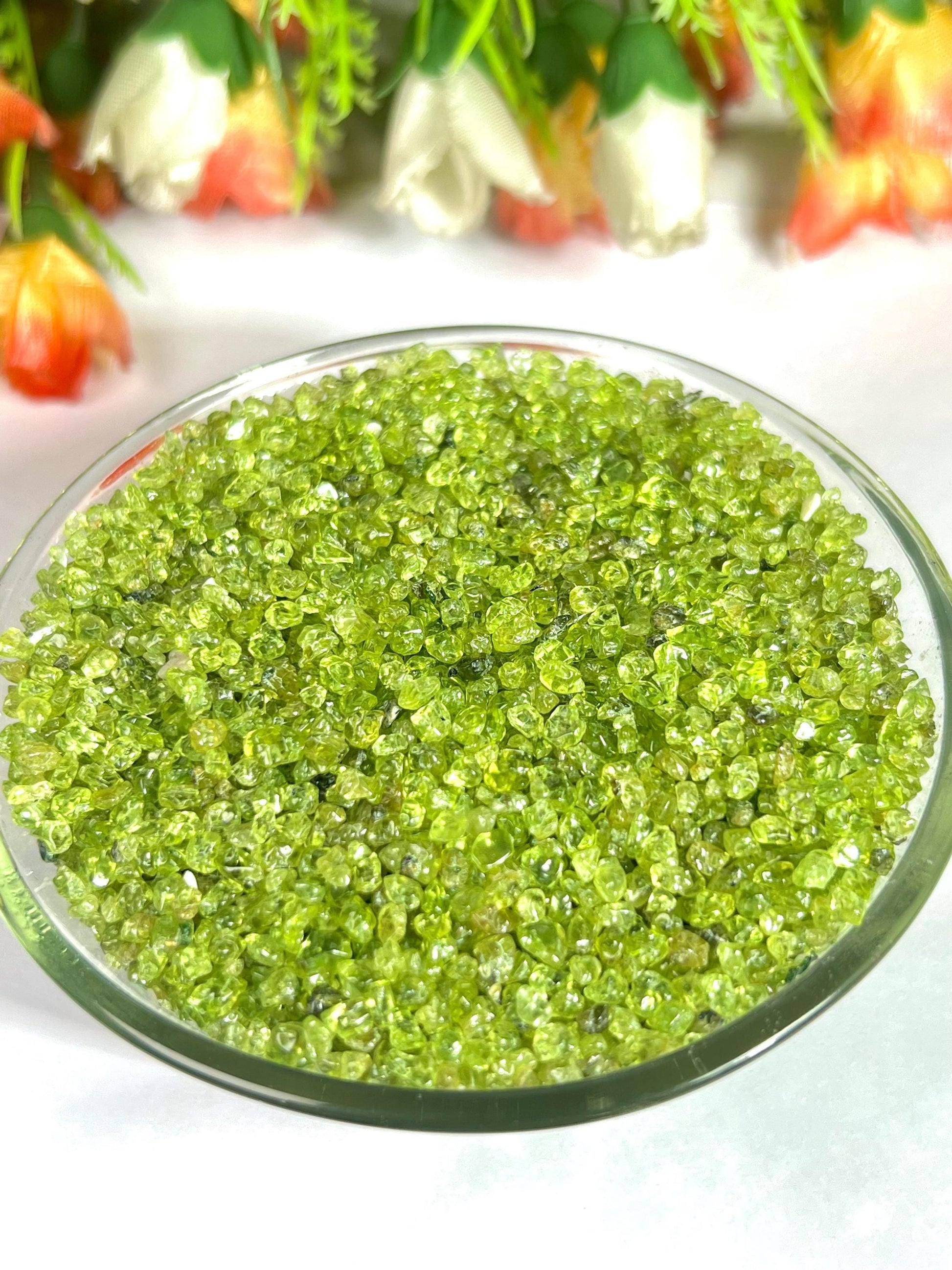 Peridot Stone Chips Stone - Spiritual Stone -Healing Crystals in pack Quality AAAAA +++++