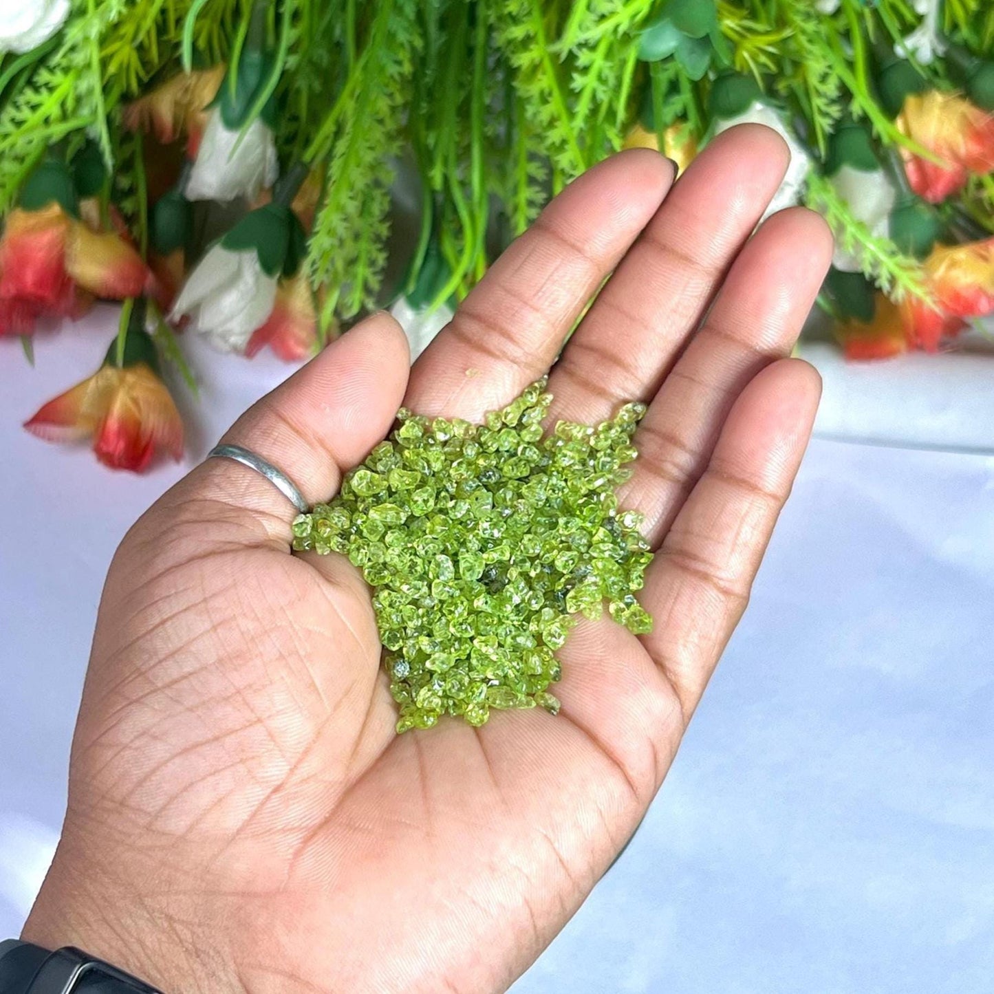 Peridot Stone Chips Stone - Spiritual Stone -Healing Crystals in pack Quality AAAAA +++++