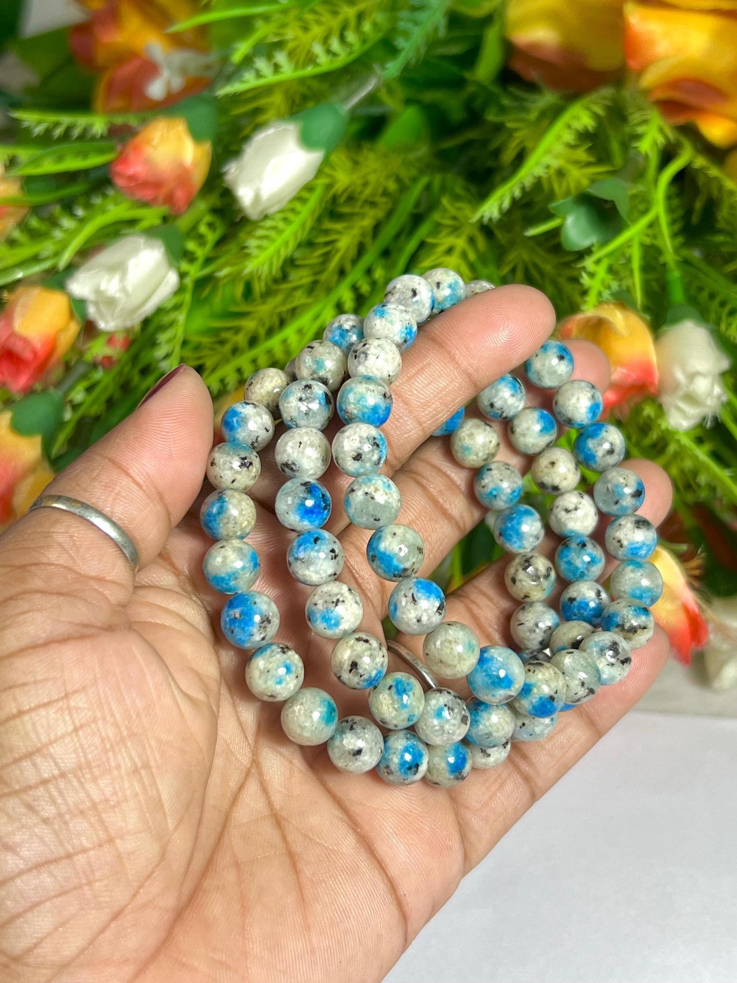 Rare Himalayan K2 Jasper Stone Bracelet l Stretchable Bracelet l Unisex Bracelet l 8 MM Bracelet