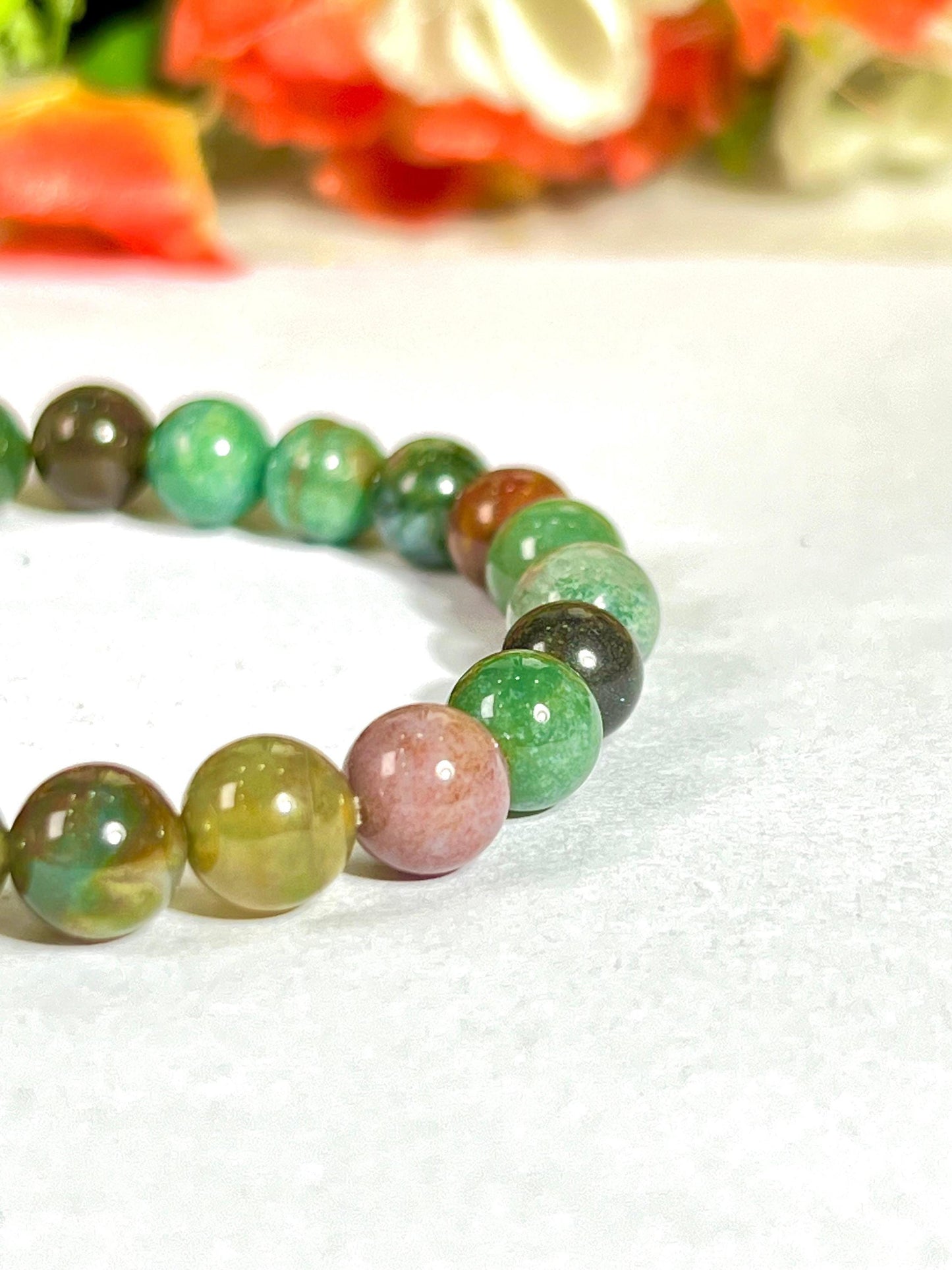 Fancy Agate Stone Bracelet l Stretchable Bracelet l Unisex Bracelet l 8 MM Bracelet