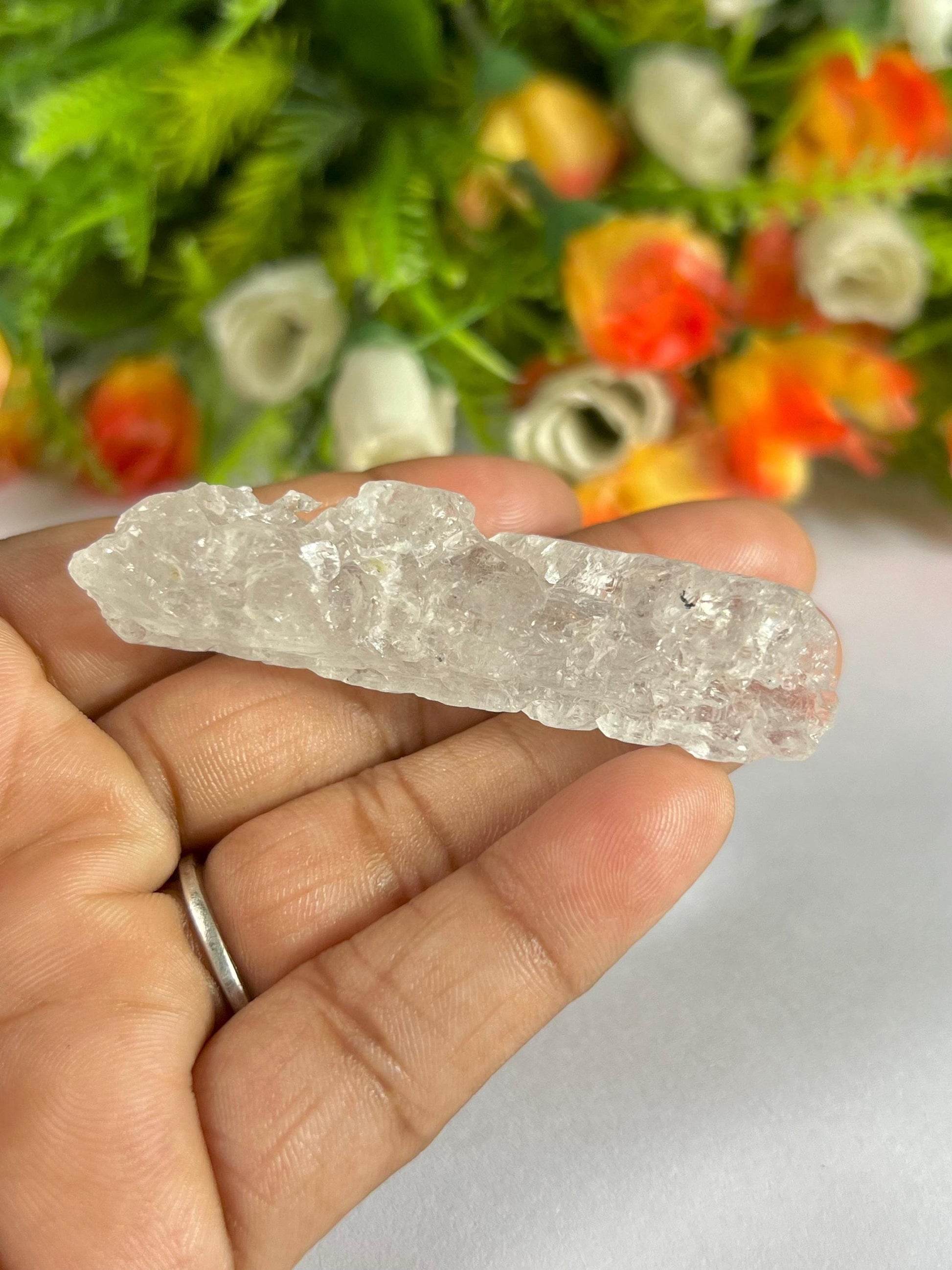 Premium Nirvana Quartz Crystal -Trigonic Quartz - Ice Quartz - Himalayan Quartz-Natural Rough Stone 21 Gram