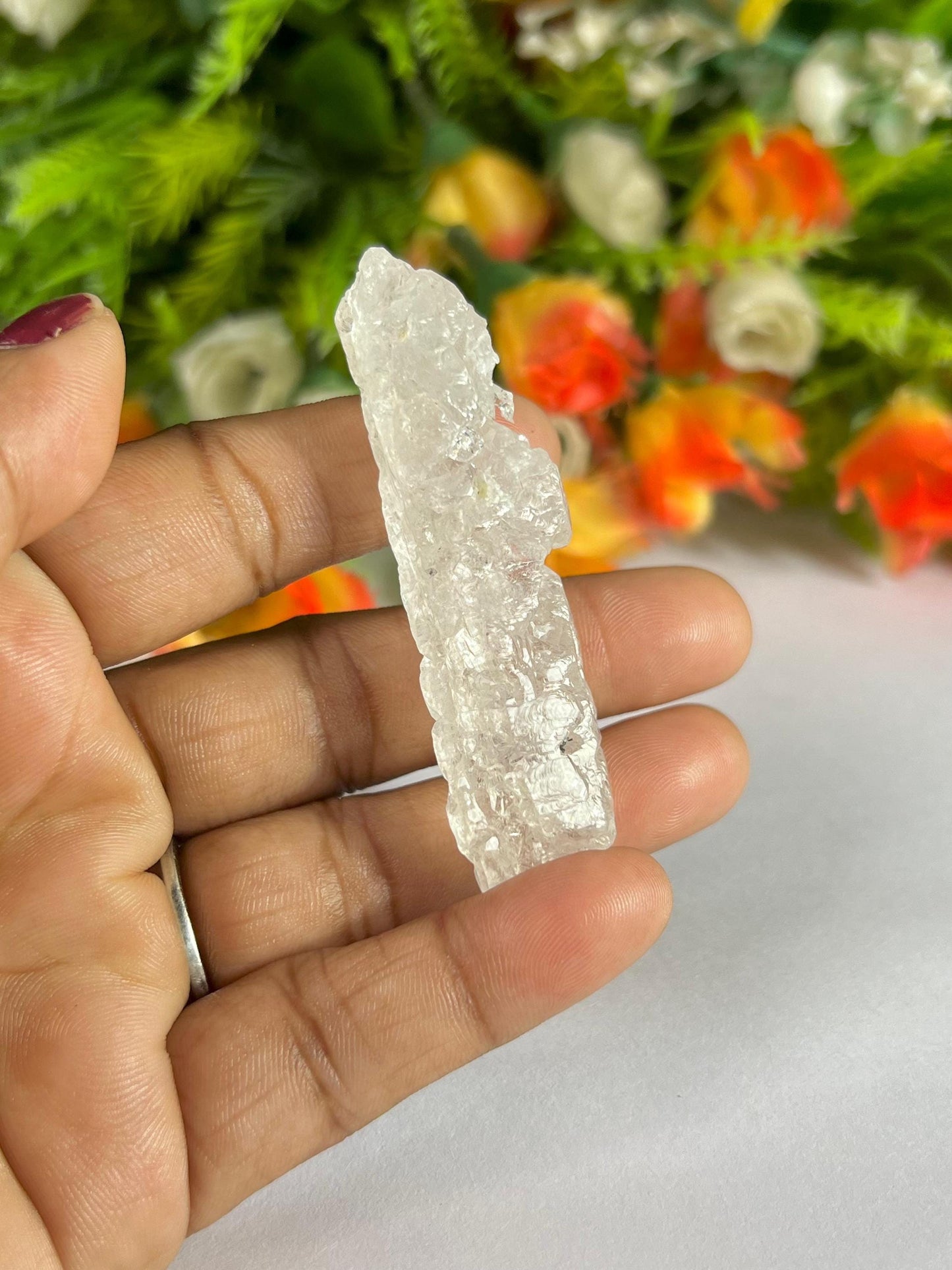 Premium Nirvana Quartz Crystal -Trigonic Quartz - Ice Quartz - Himalayan Quartz-Natural Rough Stone 21 Gram