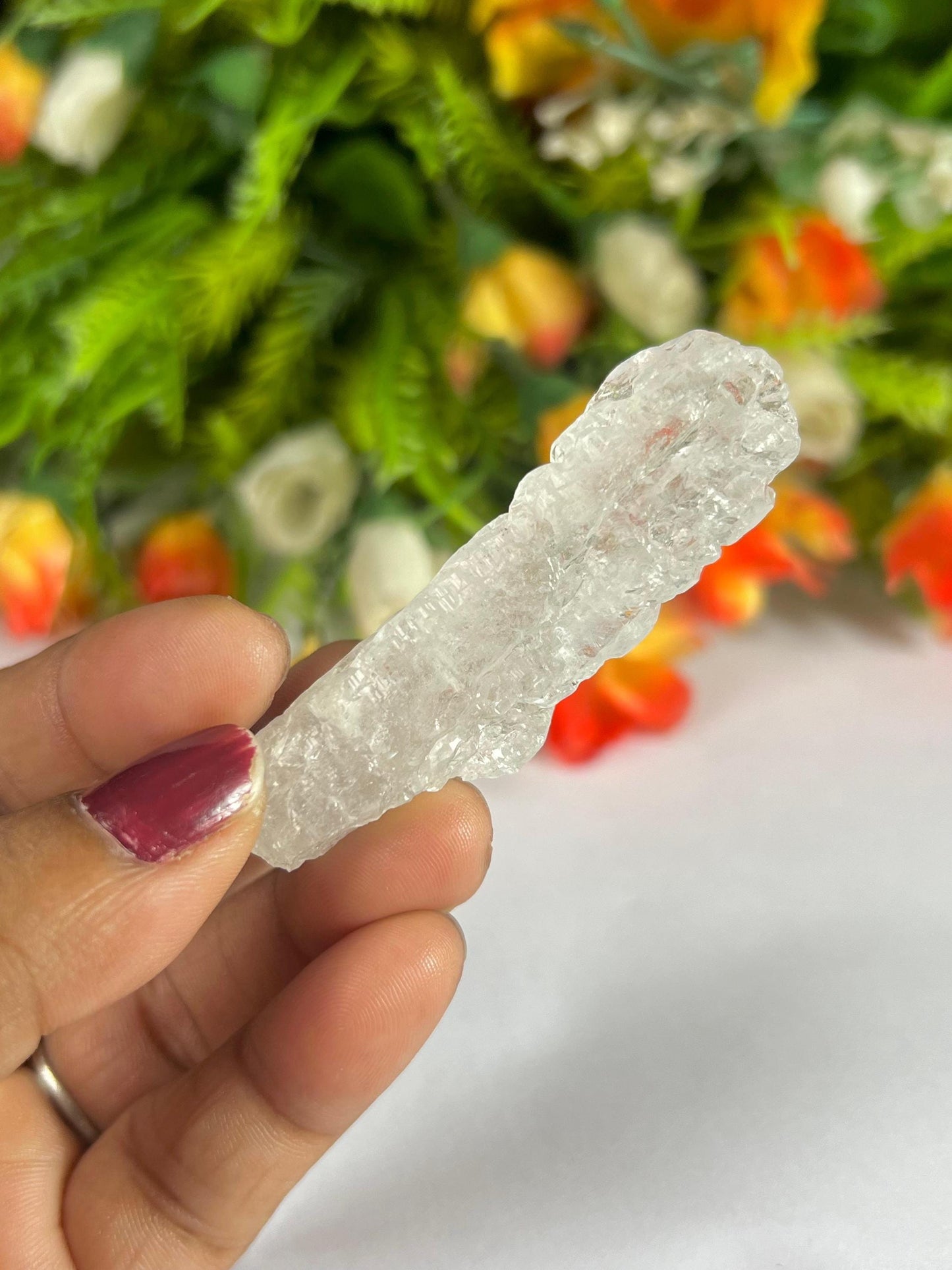 Premium Nirvana Quartz Crystal -Trigonic Quartz - Ice Quartz - Himalayan Quartz-Natural Rough Stone 21 Gram