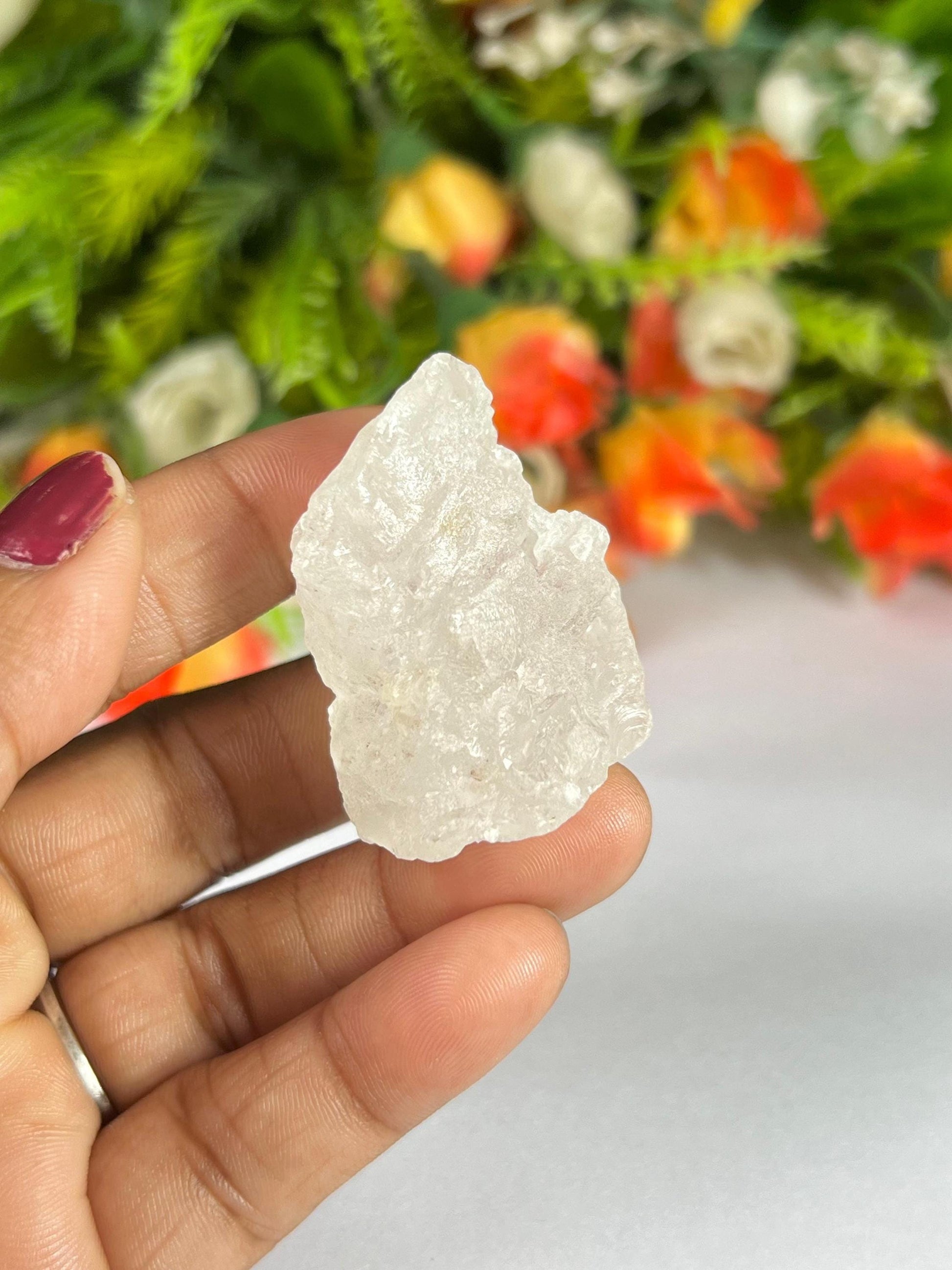 Premium Nirvana Quartz Crystal -Trigonic Quartz - Ice Quartz - Himalayan Quartz-Natural Rough Stone 31 Gram