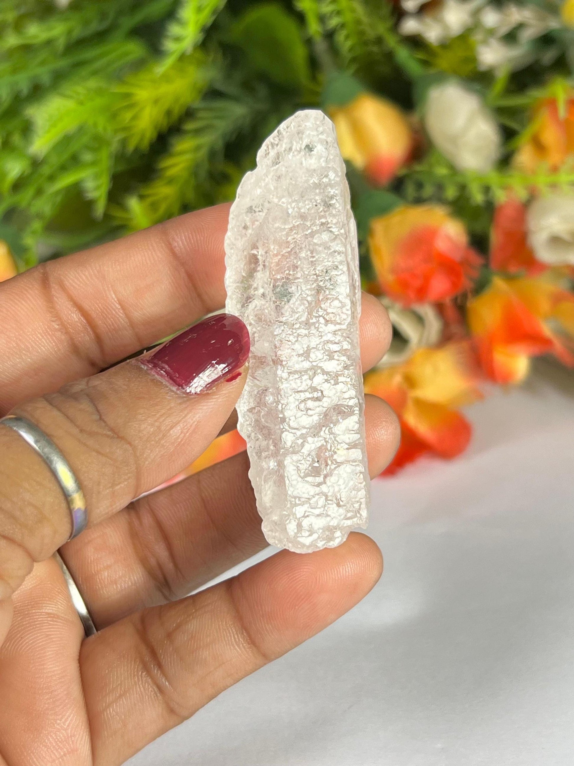 Premium Nirvana Quartz Crystal -Trigonic Quartz - Ice Quartz - Himalayan Quartz-Natural Rough Stone 27 Gram