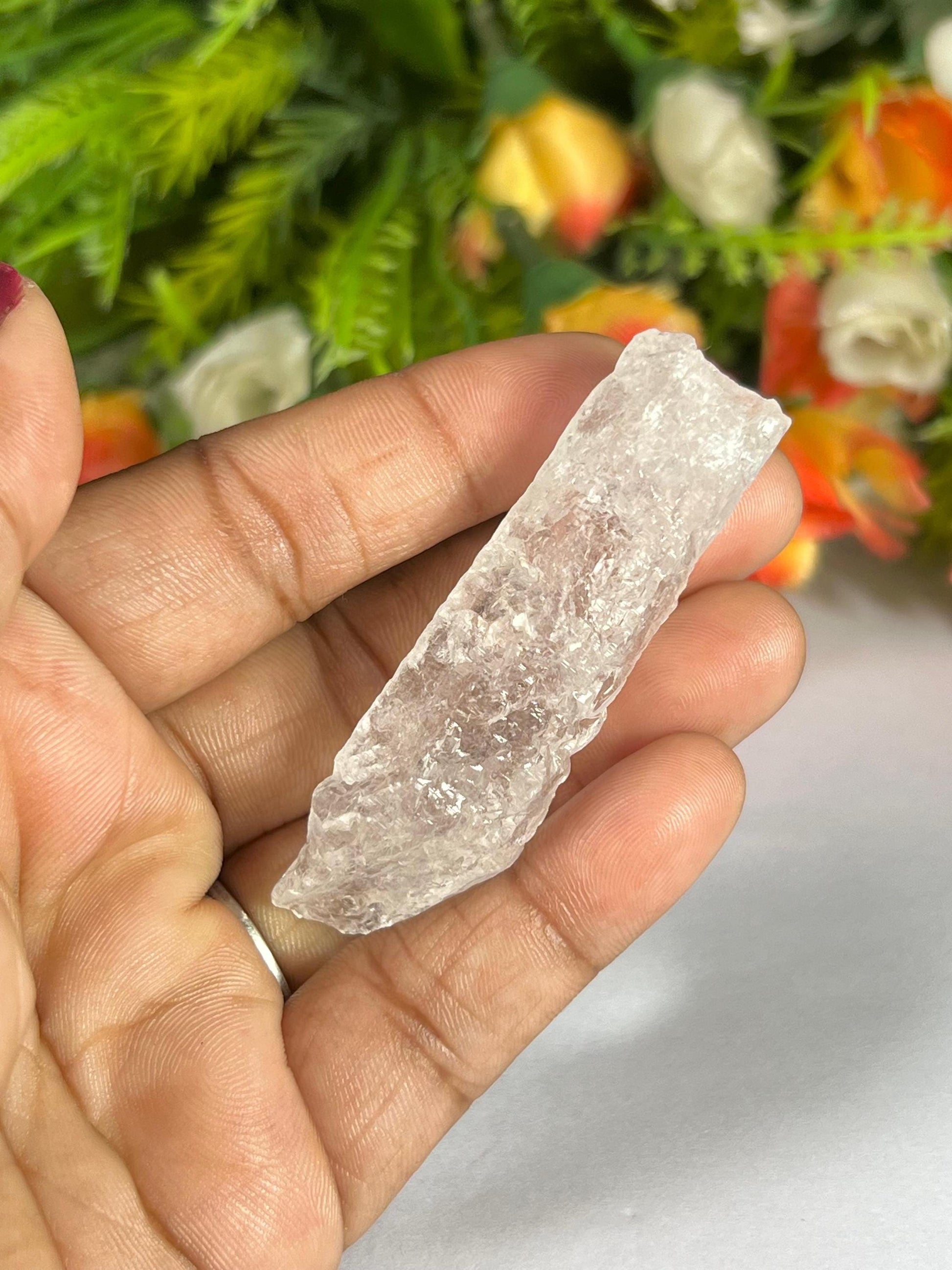 Premium Nirvana Quartz Crystal -Trigonic Quartz - Ice Quartz - Himalayan Quartz-Natural Rough Stone 27 Gram