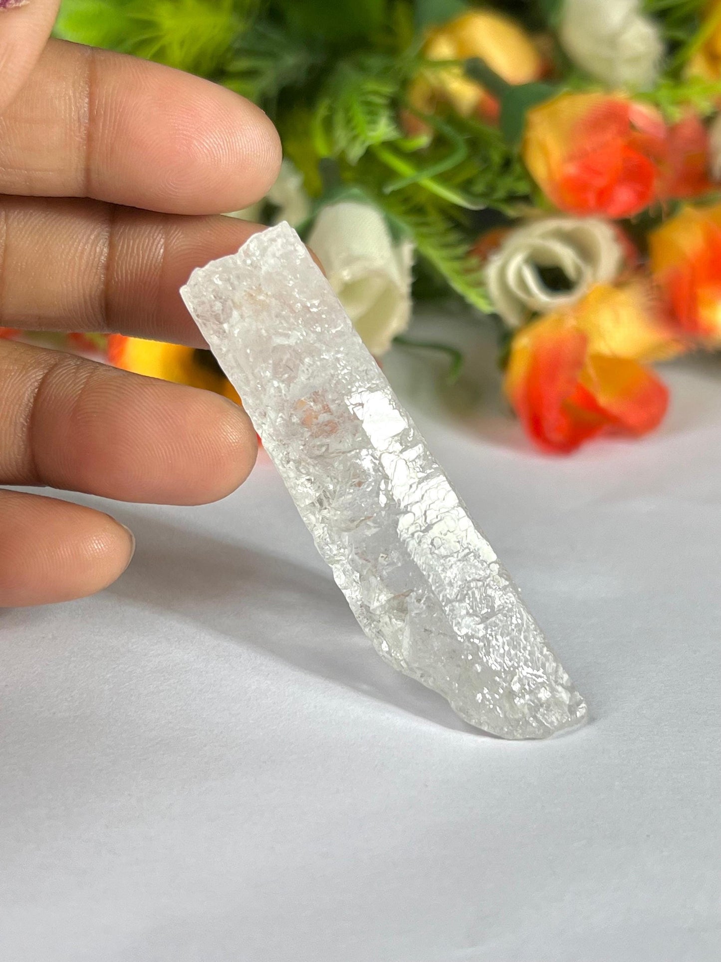 Premium Nirvana Quartz Crystal -Trigonic Quartz - Ice Quartz - Himalayan Quartz-Natural Rough Stone 27 Gram