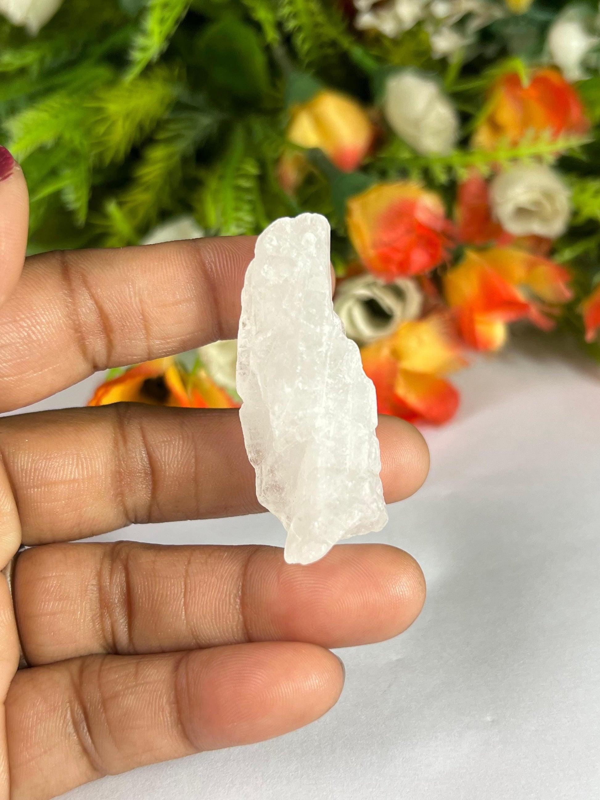 Premium Nirvana Quartz Crystal -Trigonic Quartz - Ice Quartz - Himalayan Quartz-Natural Rough Stone 20 Gram