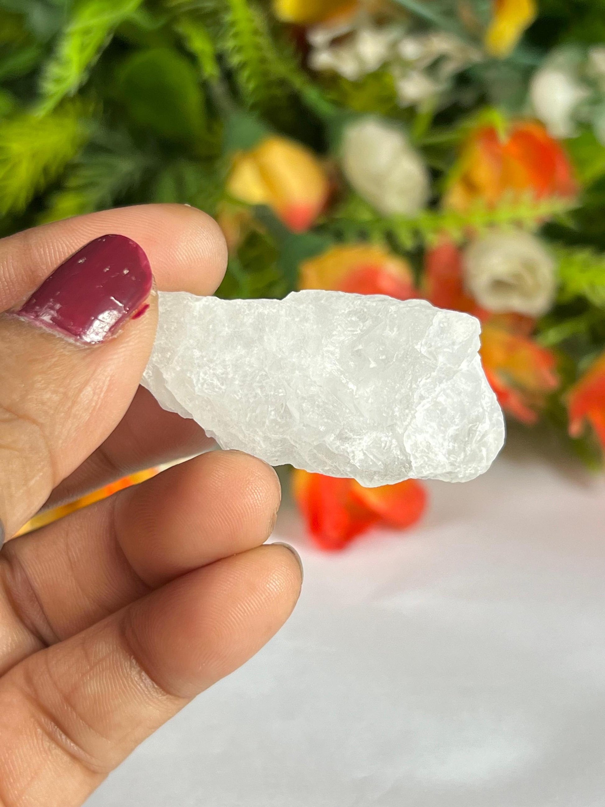 Premium Nirvana Quartz Crystal -Trigonic Quartz - Ice Quartz - Himalayan Quartz-Natural Rough Stone 23 Gram