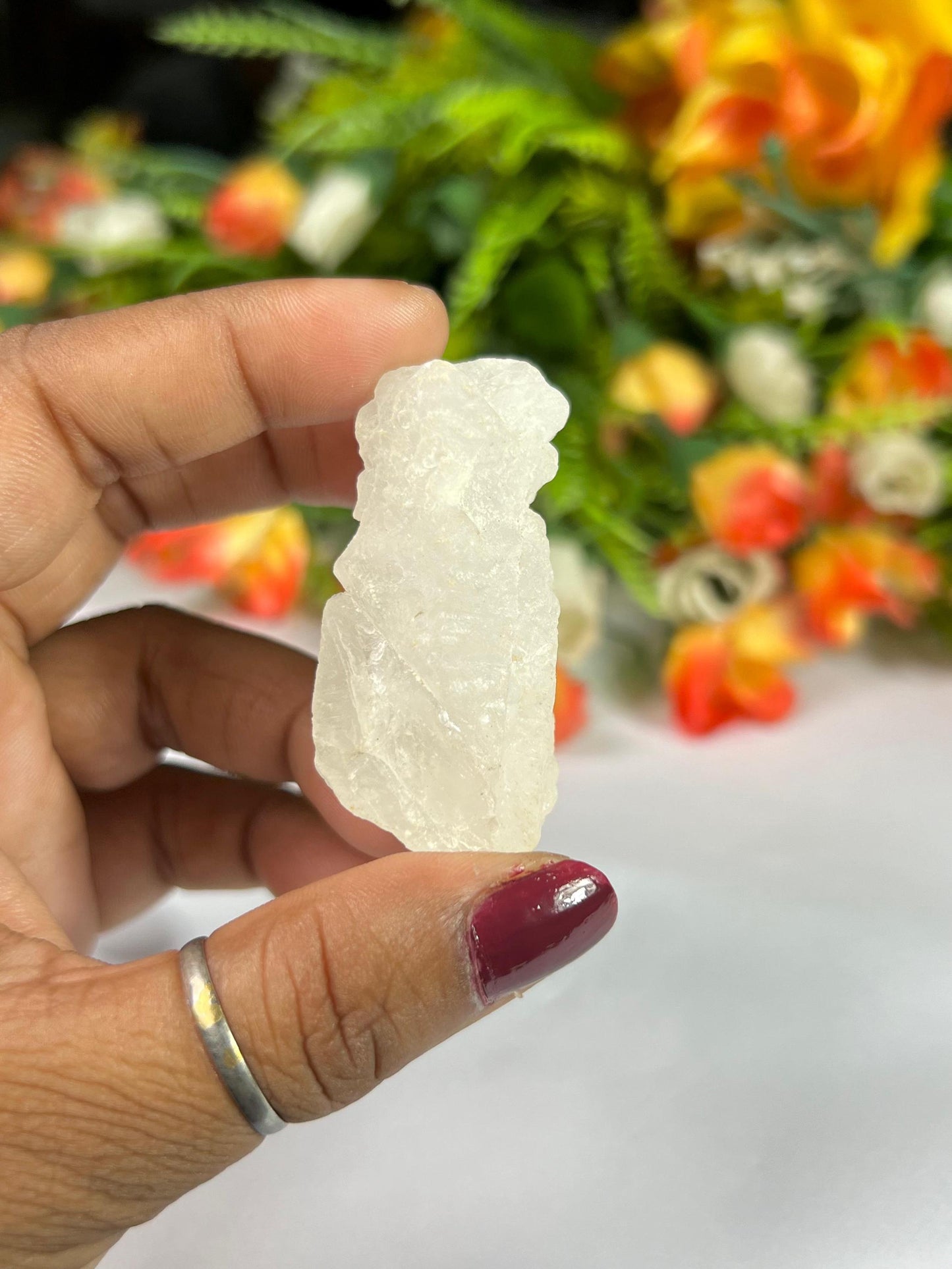 Premium Nirvana Quartz Crystal -Trigonic Quartz - Ice Quartz - Himalayan Quartz-Natural Rough Stone 38 Gram