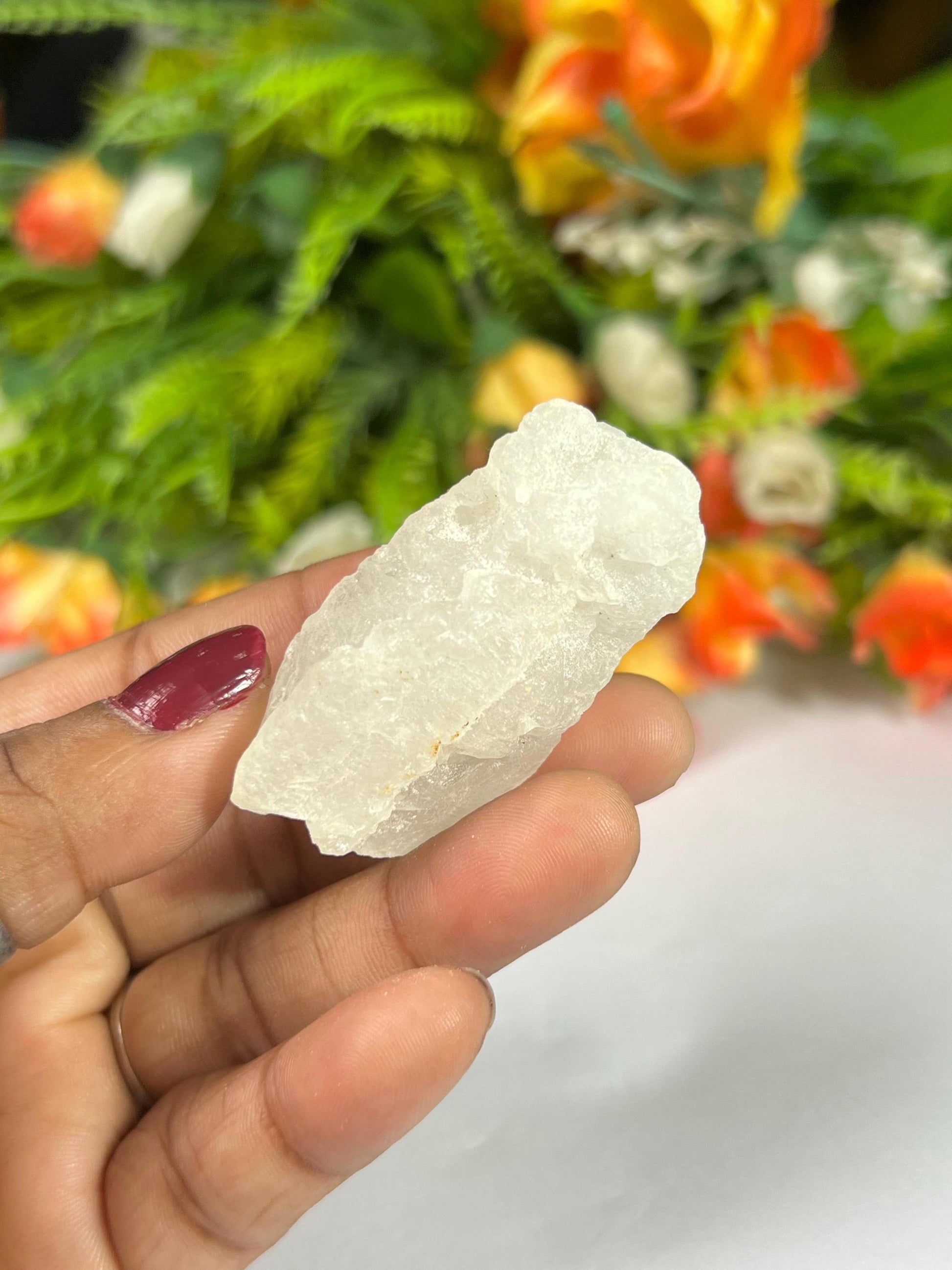 Premium Nirvana Quartz Crystal -Trigonic Quartz - Ice Quartz - Himalayan Quartz-Natural Rough Stone 38 Gram