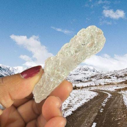 Premium Nirvana Quartz Crystal -Trigonic Quartz - Ice Quartz - Himalayan Quartz-Natural Rough Stone 21 Gram