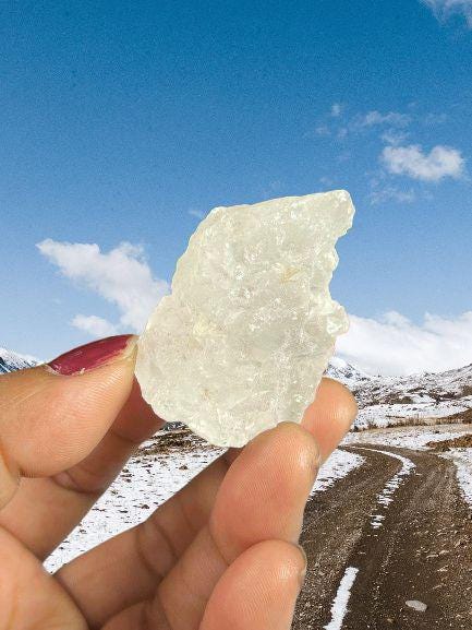 Premium Nirvana Quartz Crystal -Trigonic Quartz - Ice Quartz - Himalayan Quartz-Natural Rough Stone 31 Gram