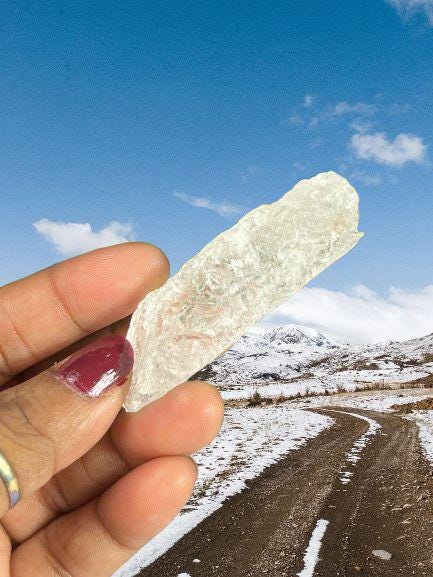 Premium Nirvana Quartz Crystal -Trigonic Quartz - Ice Quartz - Himalayan Quartz-Natural Rough Stone 27 Gram