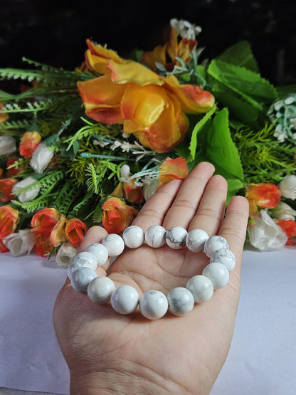 Men's 12 MM Howlite Stone Bracelet| Jewelry for Men