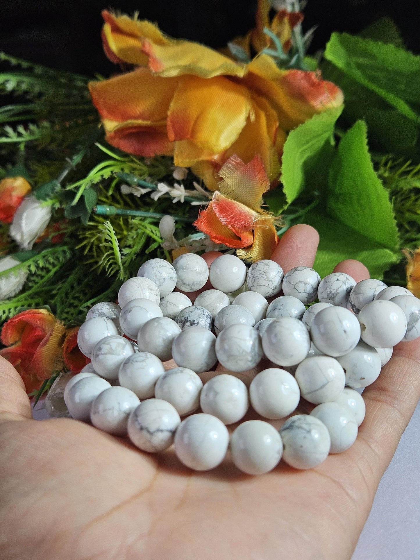 Men's 12 MM Howlite Stone Bracelet| Jewelry for Men