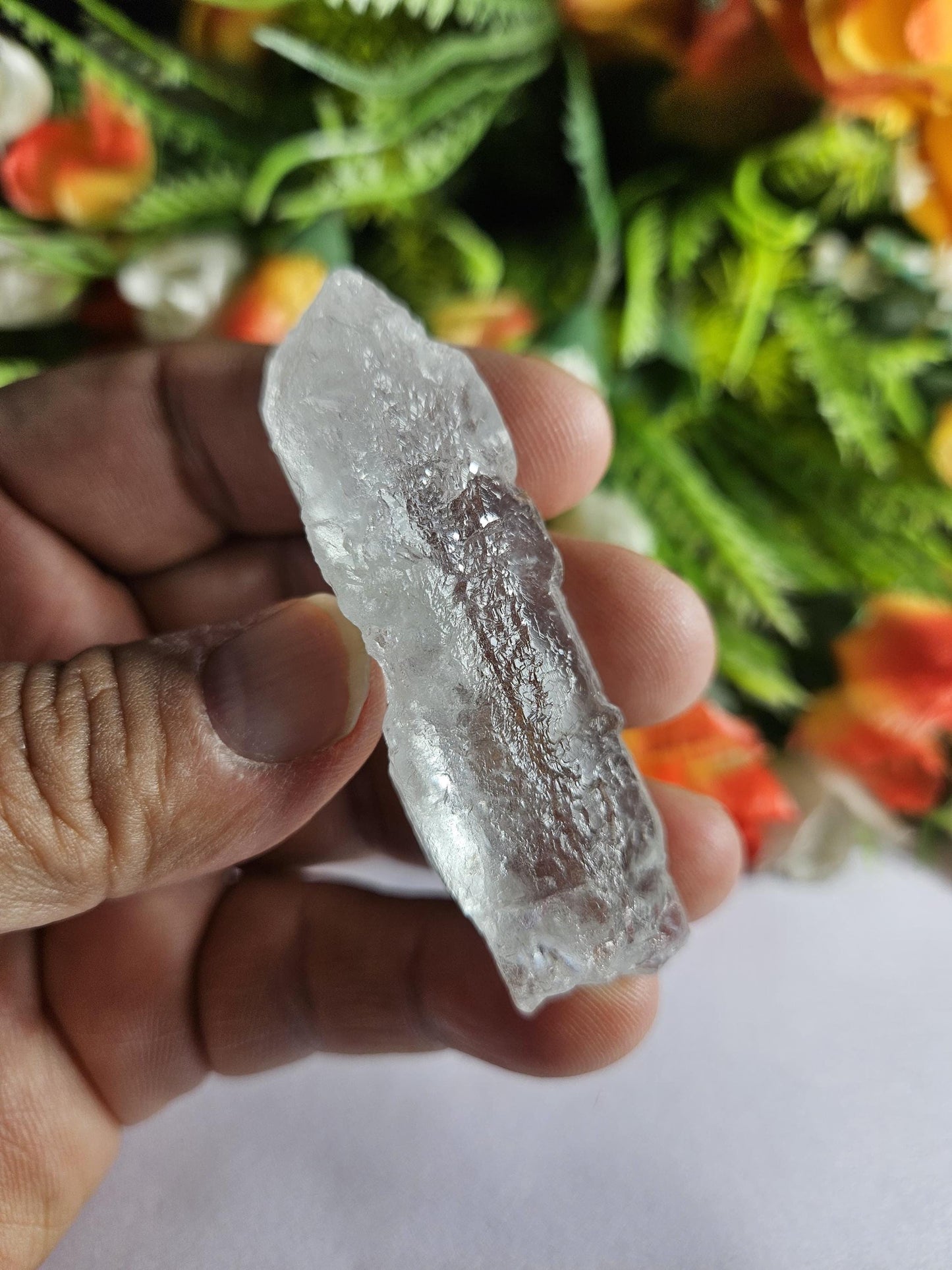 Premium Nirvana Quartz Crystal -Trigonic Quartz - Ice Quartz - Himalayan Quartz-Natural Rough Stone 37 Gram