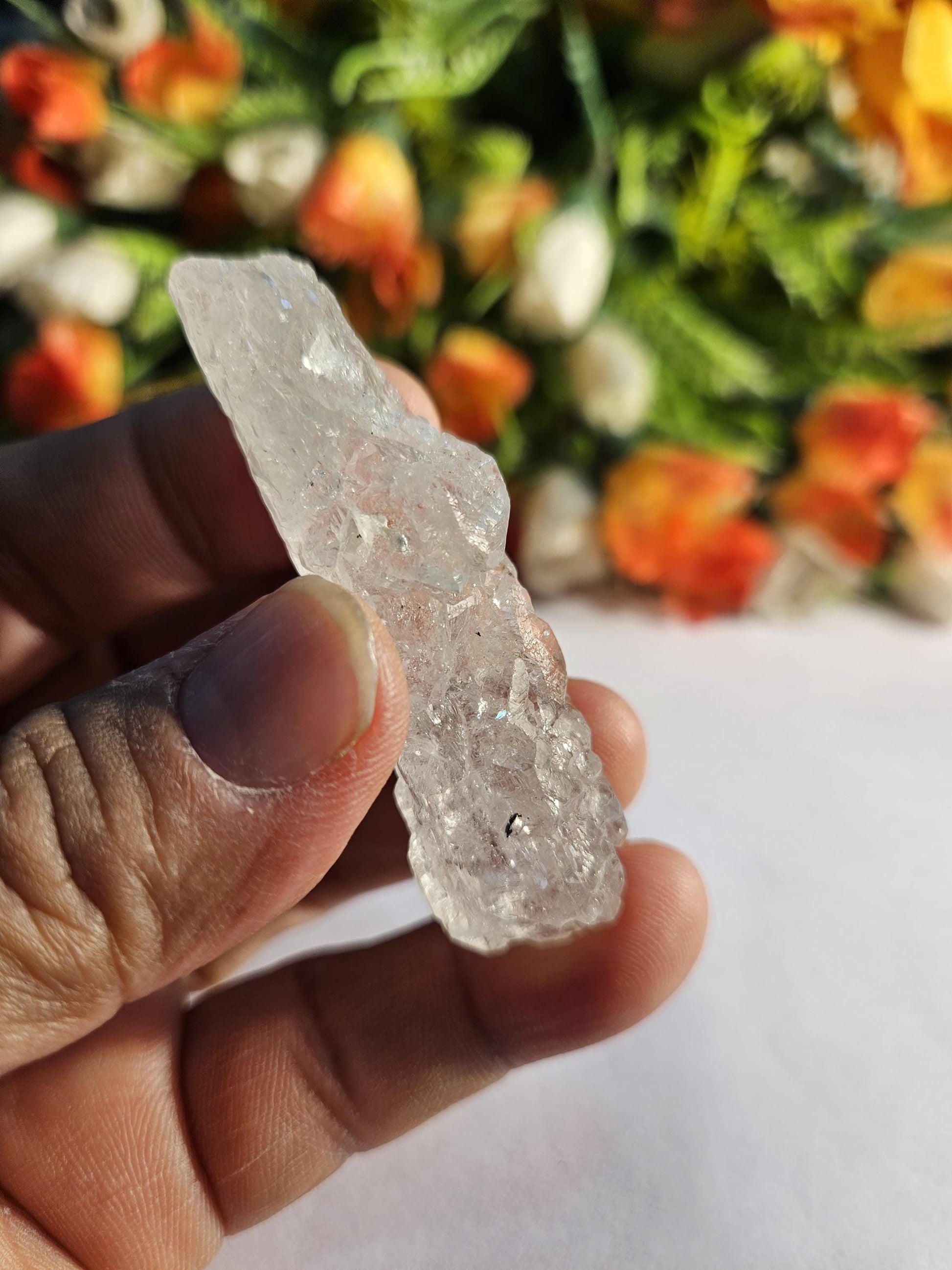 Premium Nirvana Quartz Crystal -Trigonic Quartz - Ice Quartz - Himalayan Quartz-Natural Rough Stone 21 Gram
