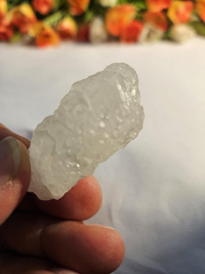 Premium Nirvana Quartz Crystal -Trigonic Quartz - Ice Quartz - Himalayan Quartz-Natural Rough Stone 23 Gram