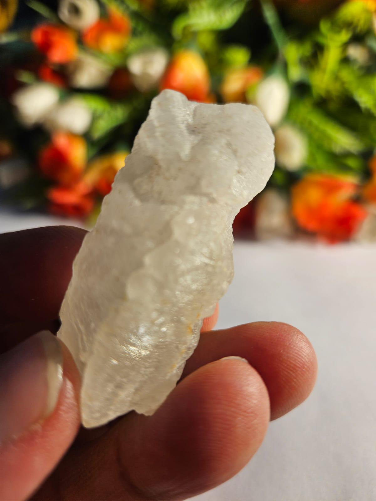 Premium Nirvana Quartz Crystal -Trigonic Quartz - Ice Quartz - Himalayan Quartz-Natural Rough Stone 38 Gram