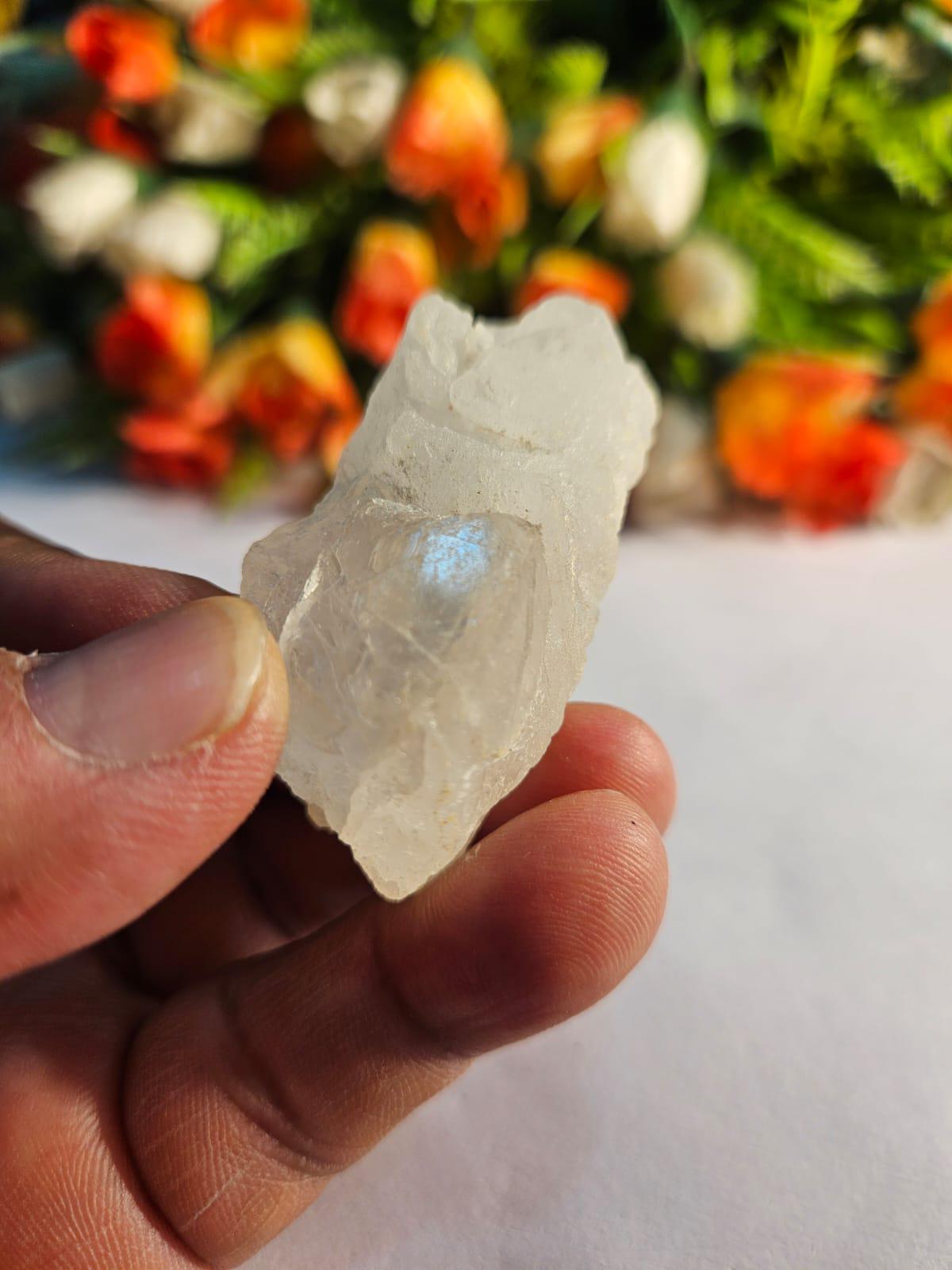 Premium Nirvana Quartz Crystal -Trigonic Quartz - Ice Quartz - Himalayan Quartz-Natural Rough Stone 38 Gram