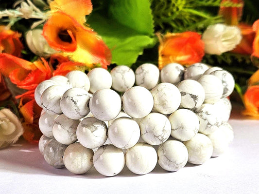 Men's 12 MM Howlite Stone Bracelet| Jewelry for Men