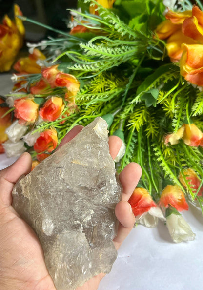 Herkimer Diamond Quartz Crystal Stone 386 Gram With Big Water Bubble Inside Moving and Rainbow Also