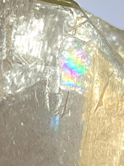 Herkimer Diamond Quartz Crystal Stone 386 Gram With Big Water Bubble Inside Moving and Rainbow Also