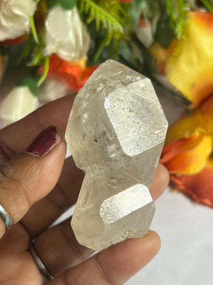 Herkimer Diamond Quartz Crystal Stone 75 Gram With Big Water Bubble Inside Moving and Rainbow Also