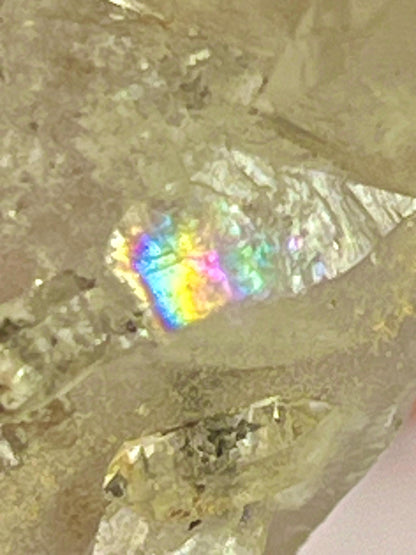 Herkimer Diamond Quartz Crystal Stone 75 Gram With Big Water Bubble Inside Moving and Rainbow Also