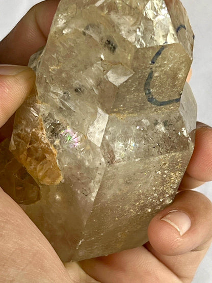 Herkimer Diamond Quartz Crystal Stone 184 Gram With Big Water Bubble Inside Moving and Rainbow Also