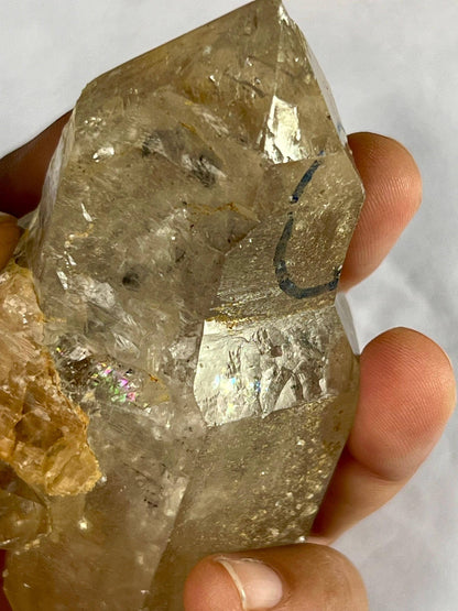 Herkimer Diamond Quartz Crystal Stone 184 Gram With Big Water Bubble Inside Moving and Rainbow Also
